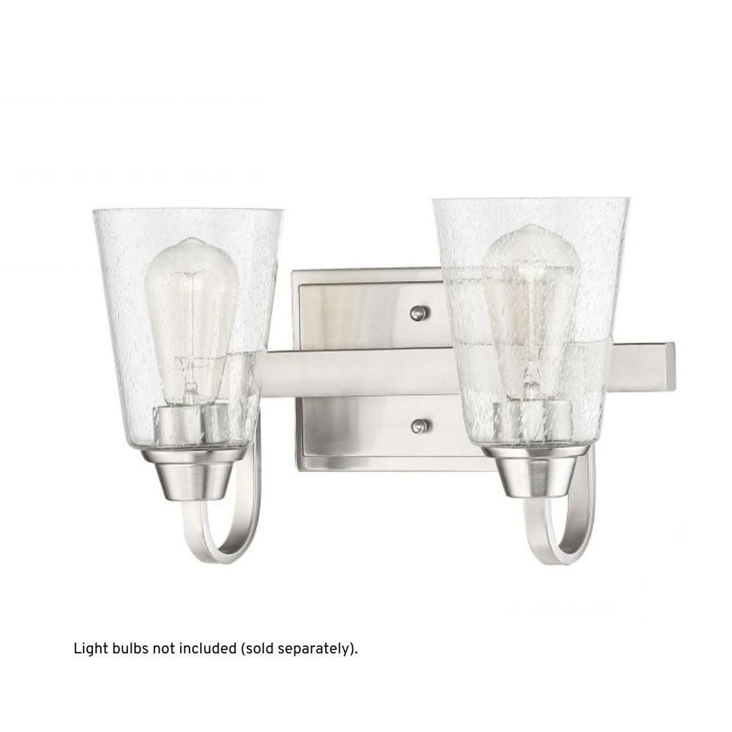 Craftmade Grace 14" 2-Light Brushed Polished Nickel Vanity Light With Clear Seeded Glass Shades