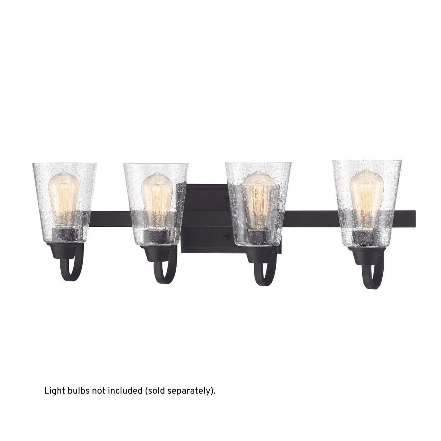 Craftmade Grace 28" 4-Light Espresso Vanity Light With Clear Seeded Glass Shades