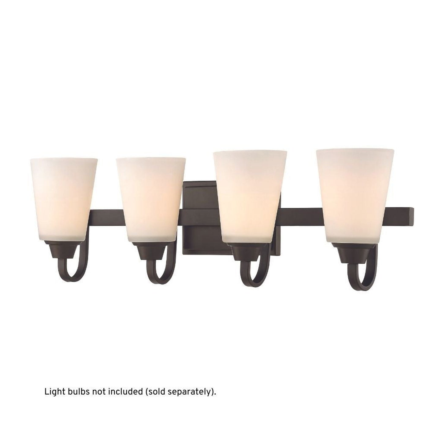 Craftmade Grace 28" 4-Light Espresso Vanity Light With White Frosted Glass Shades