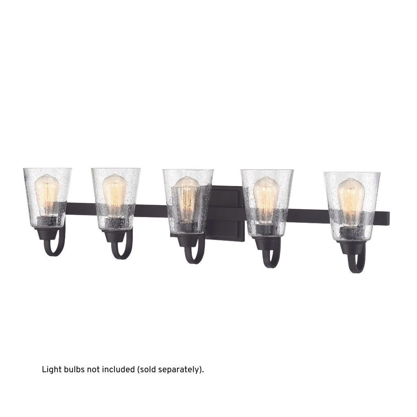 Craftmade Grace 37" 5-Light Espresso Vanity Light With Clear Seeded Glass Shades