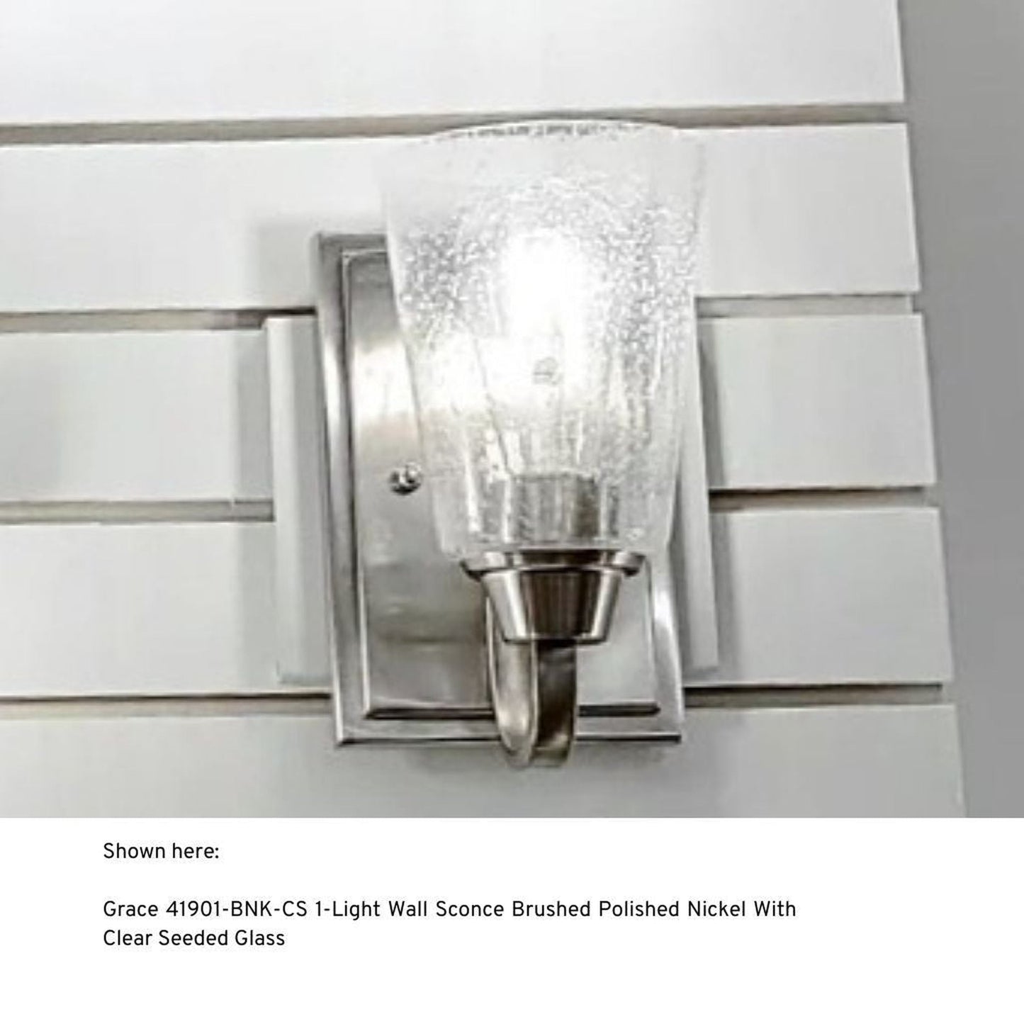 Craftmade Grace 5" x 9" 1-Light Brushed Polished Nickel Wall Sconce With White Frosted Glass Shade