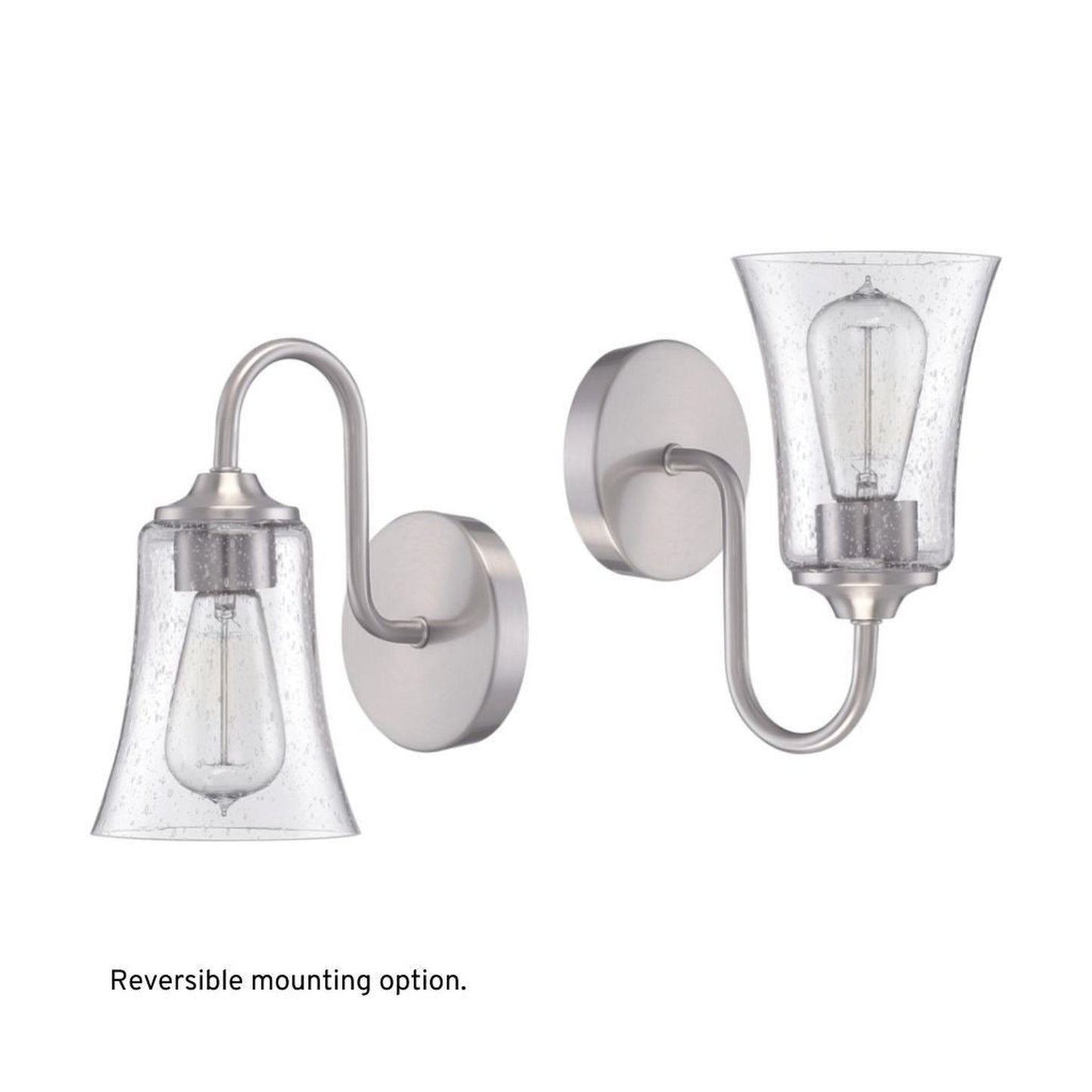 Craftmade Gwyneth 5" x 10" 1-Light Brushed Polished Nickel Wall Sconce With Clear Seeded Glass Shade