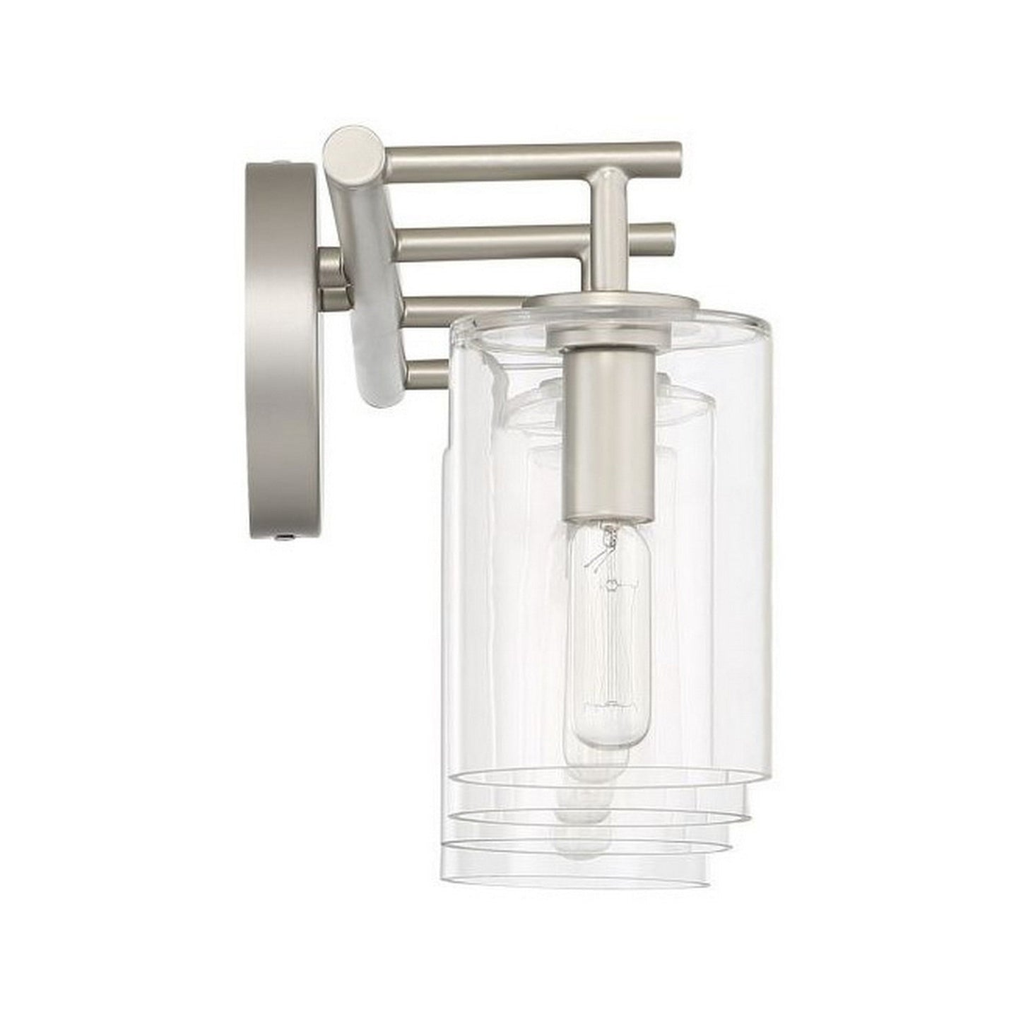 Craftmade Hailie 28" 4-Light Satin Nickel Vanity Light With Clear Glass Cylinder Shades