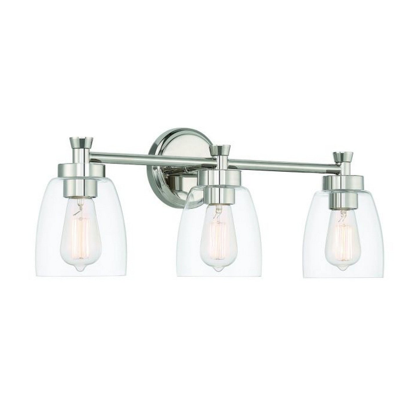 Craftmade Henning 24" 3-Light Polished Nickel Vanity Light With Clear Glass Shades
