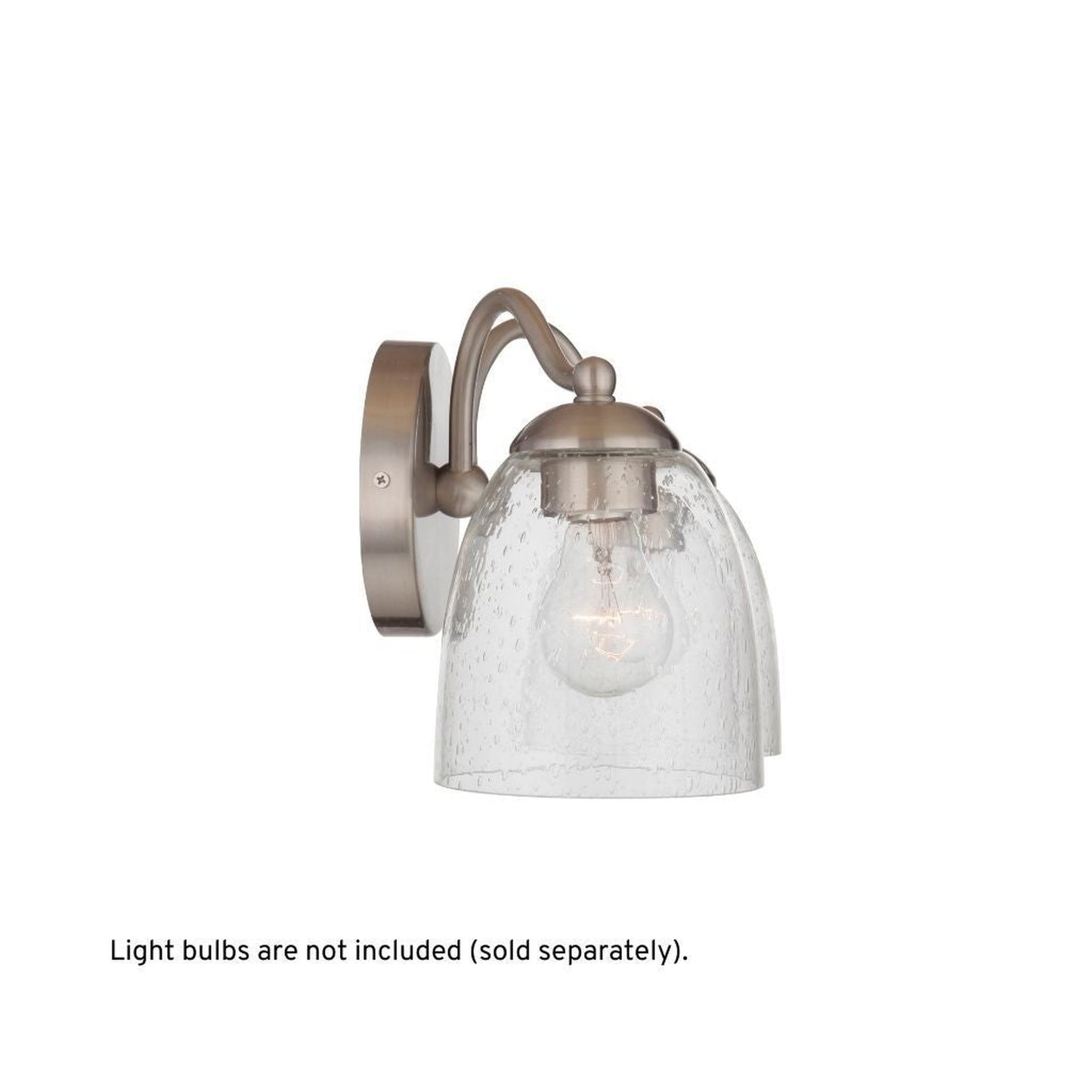 Craftmade Hillridge 15" 2-Light Brushed Polished Nickel Vanity Light With Clear Seeded Glass Shades