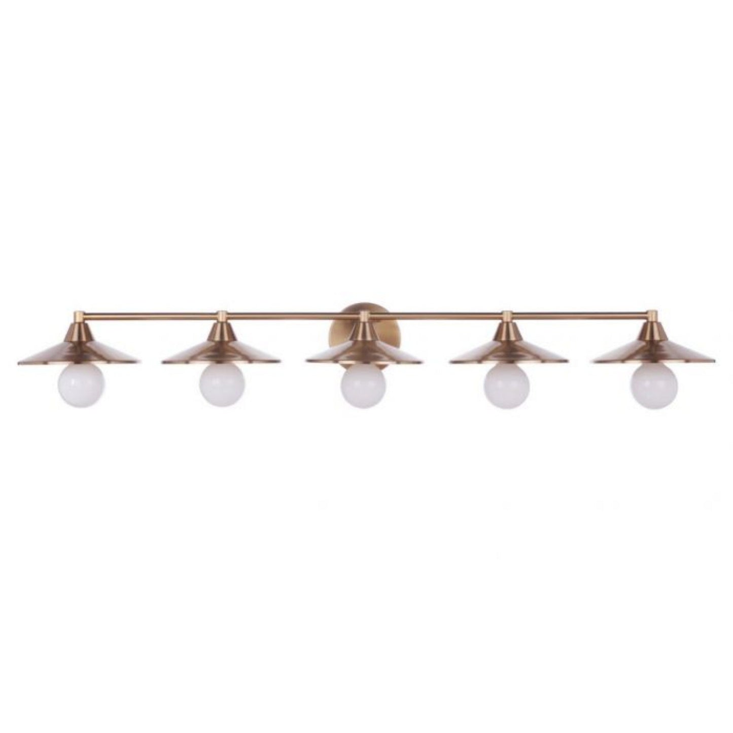 Craftmade Isaac 46" 5-Light Satin Brass Vanity Light With Metal Shade