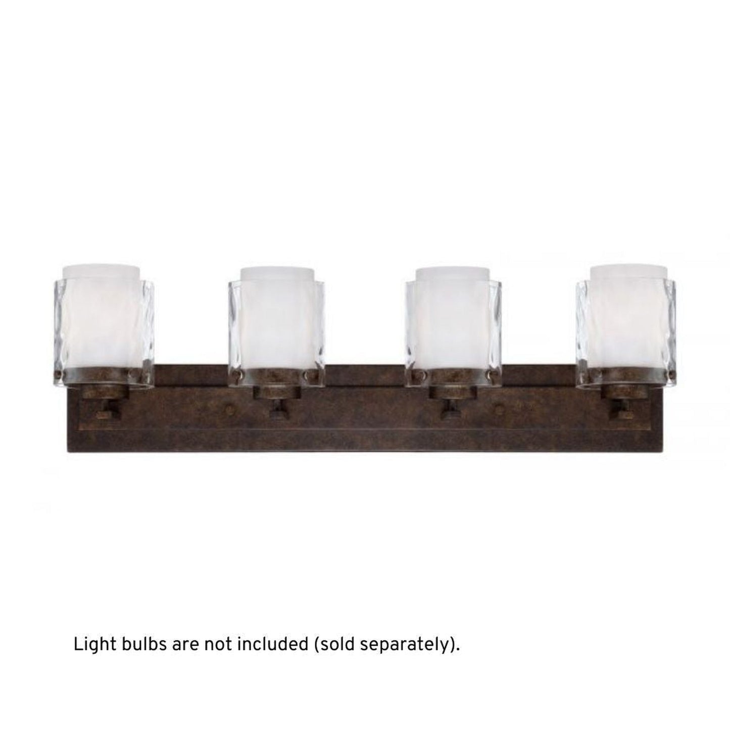 Craftmade Kenswick 33" 4-Light Peruvian Bronze Vanity Light With Clear Outer and Frosted Inner Glass Shades