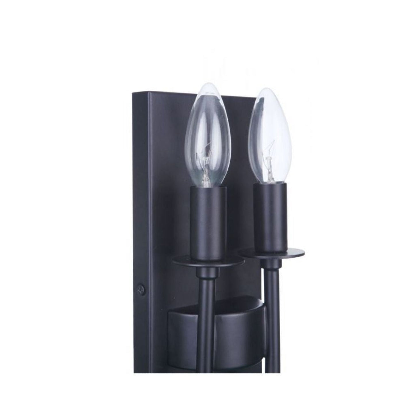 Craftmade Larrson 5" x 11" 2-Light Flat Black Candle-Style Wall Sconce