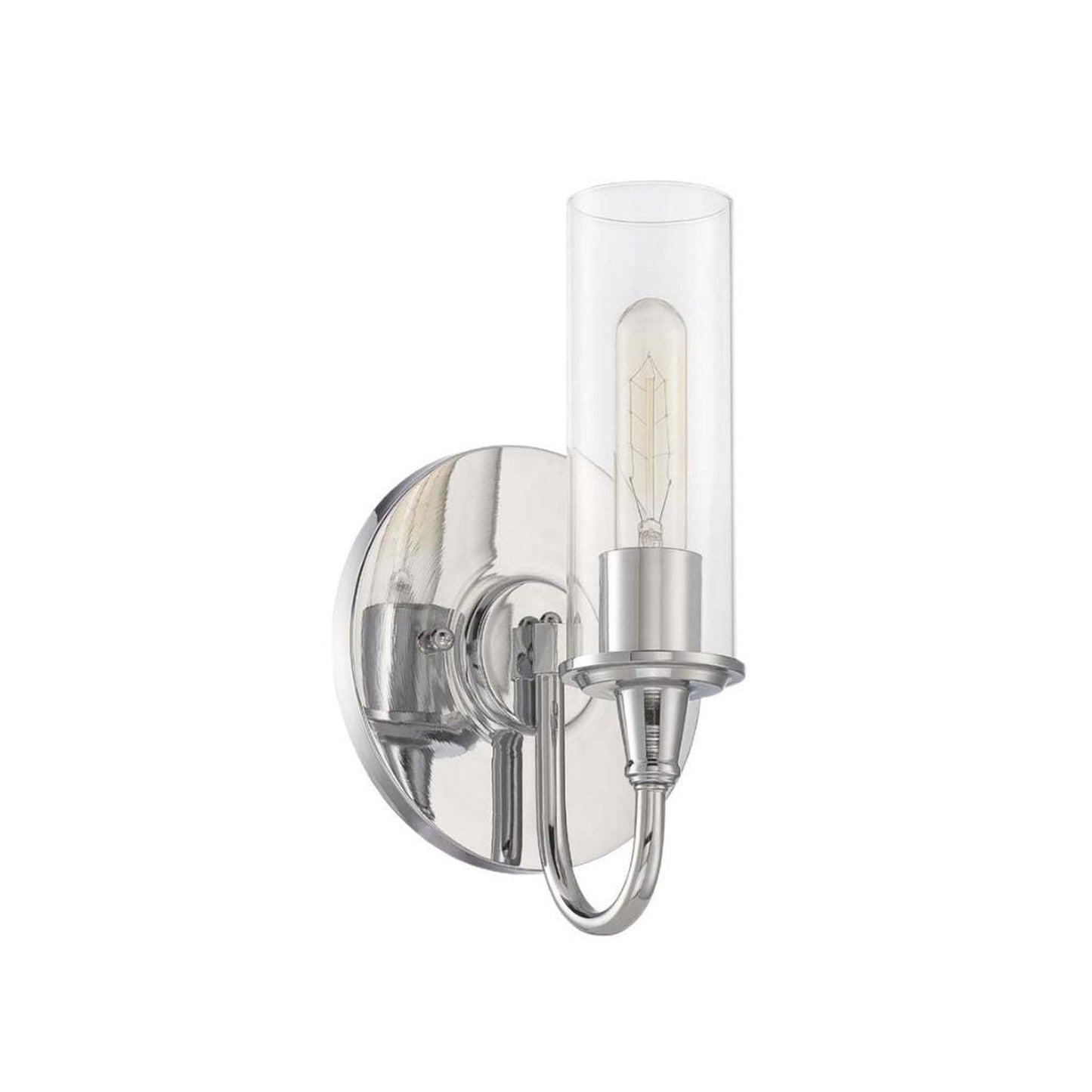 Craftmade Modina 7" x 11" 1-Light Chrome Wall Sconce With Clear Glass Shade