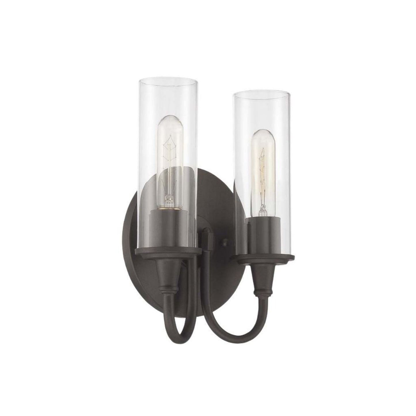 Craftmade Modina 8" 2-Light Espresso Vanity Light With Clear Glass Shades