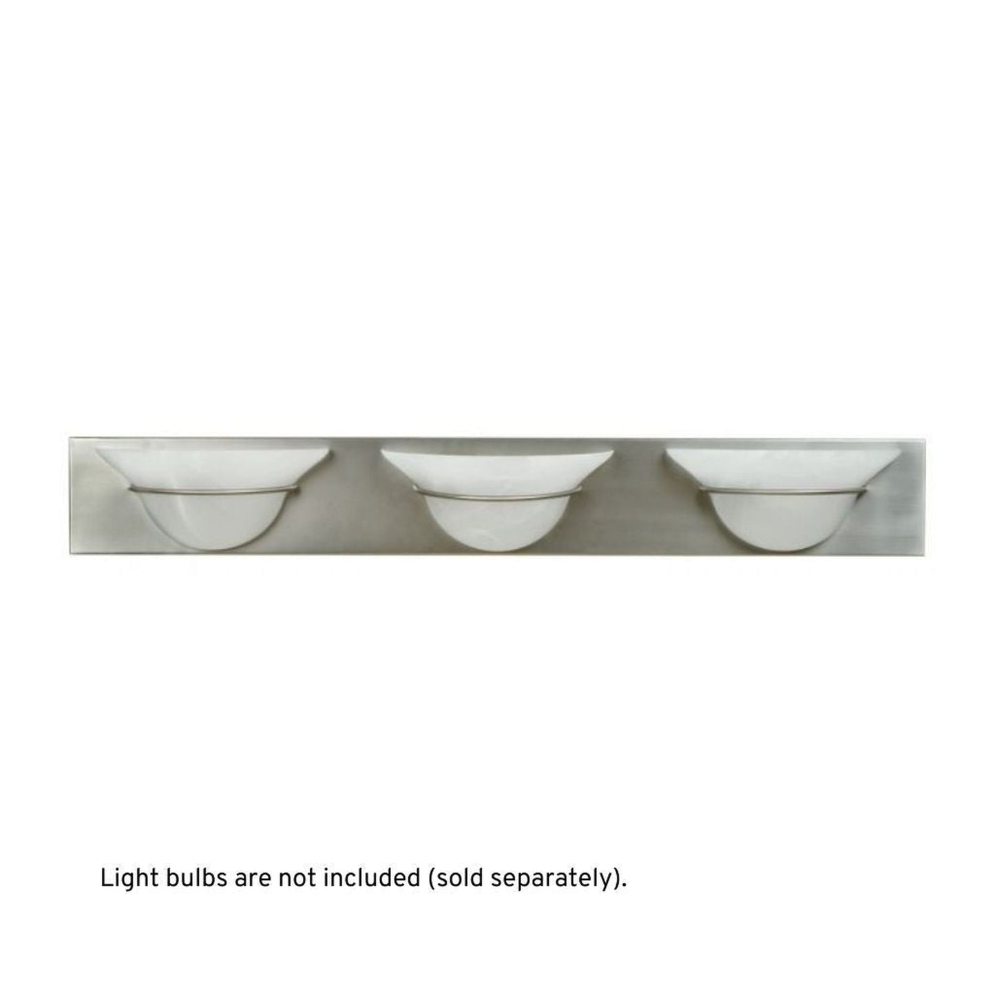 Craftmade Moonglow 36" 3-Light Brushed Satin Nickel Vanity Light With Half Bowl Alabaster Glass Shade
