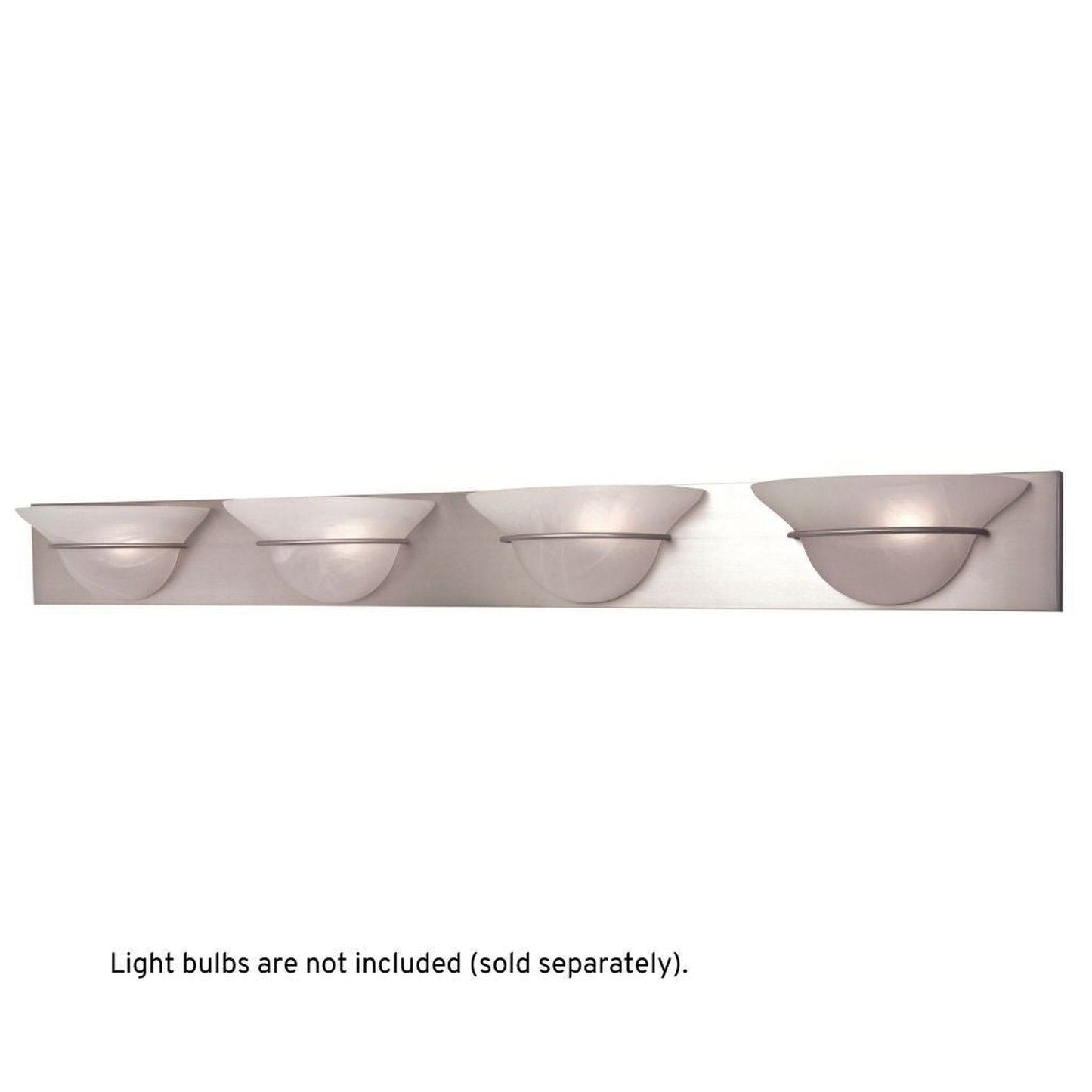 Craftmade Moonglow 48" 4-Light Brushed Satin Nickel Vanity Light With Half Bowl Alabaster Glass Shade