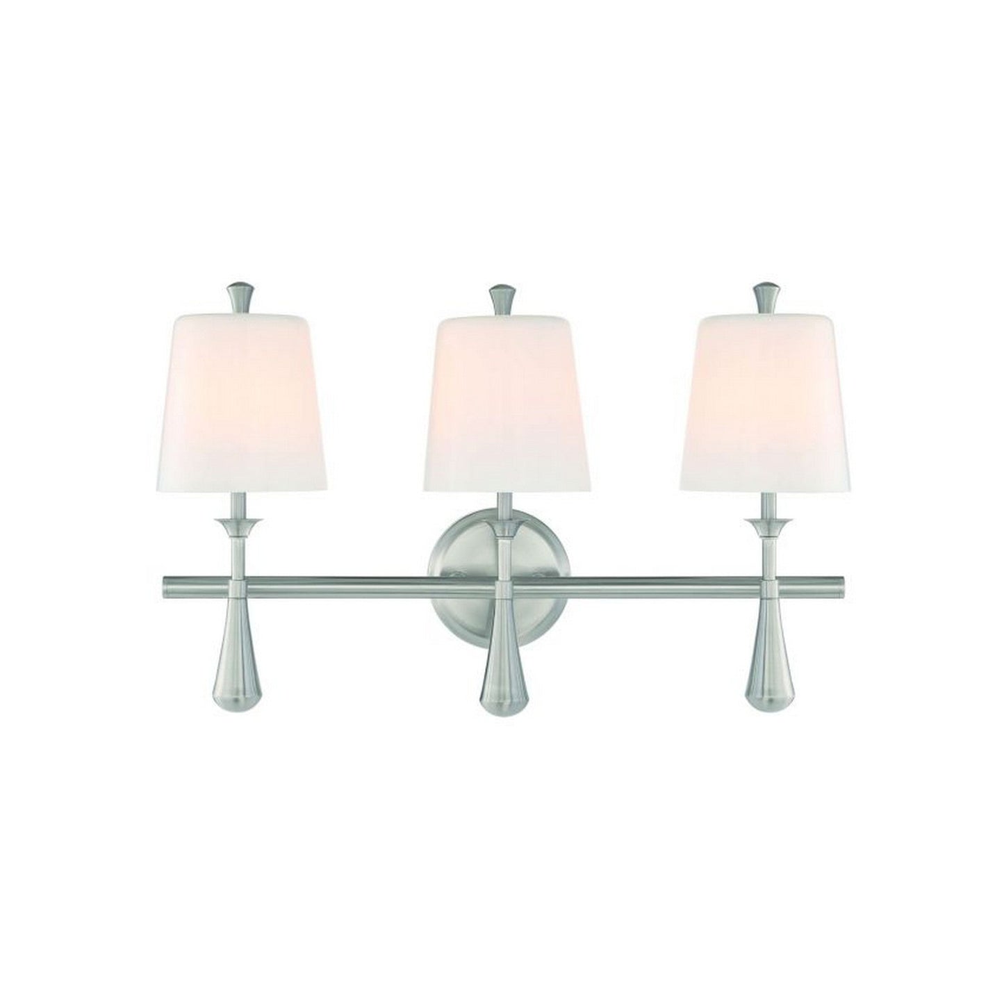 Craftmade Palmer 23" 3-Light Brushed Polished Nickel Vanity Light With Frosted Opal White Glass Shades