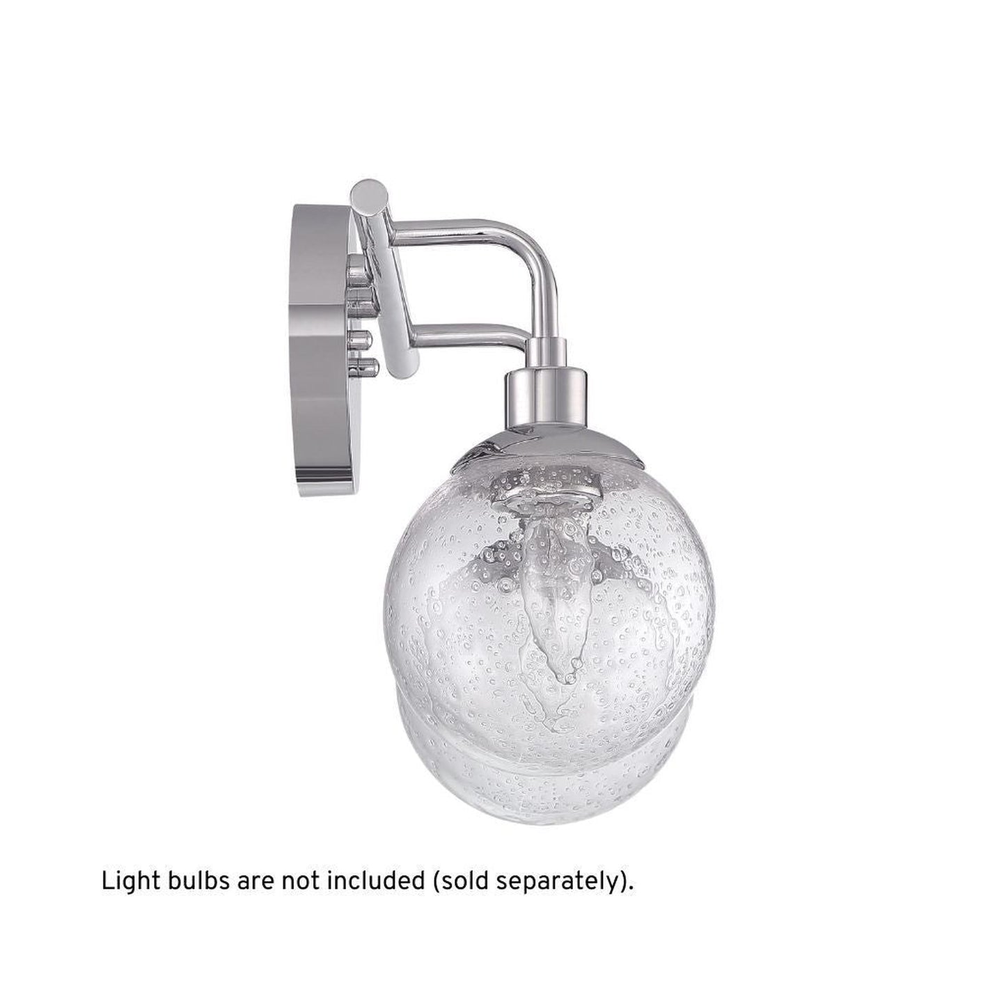 Craftmade Que 15" 2-Light Chrome Vanity Light With Clear Seeded Glass Globe Shades