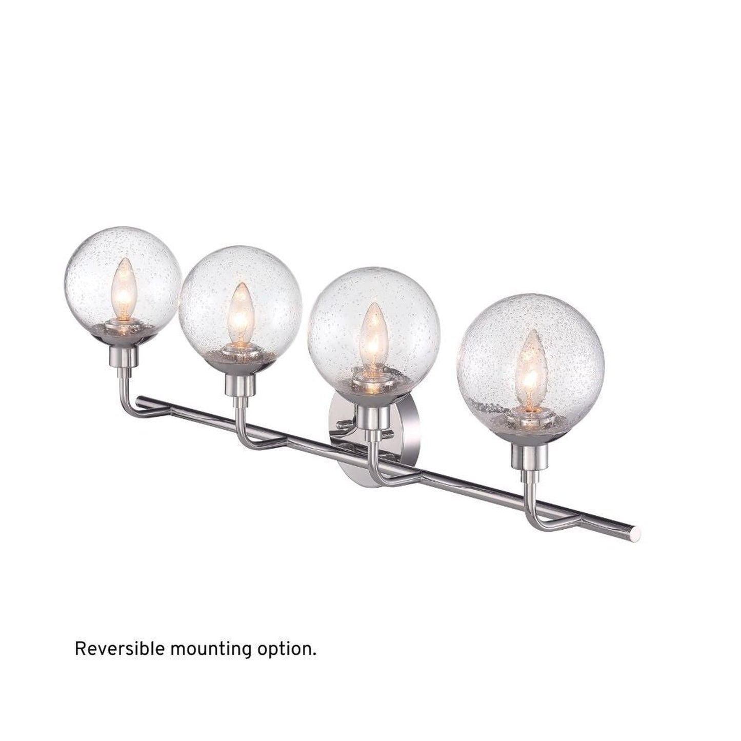 Craftmade Que 33" 4-Light Chrome Vanity Light With Clear Seeded Glass Globe Shades