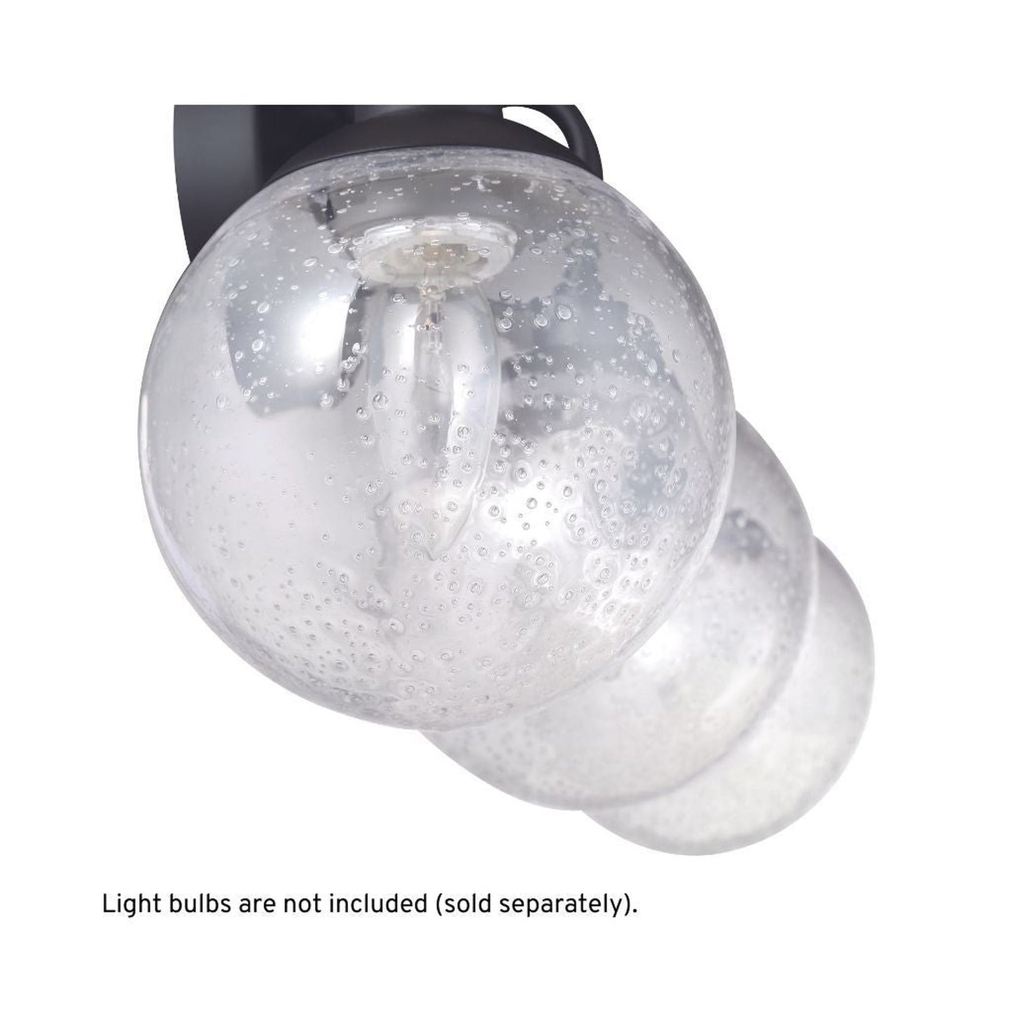 Craftmade Que 33" 4-Light Flat Black Vanity Light With Clear Seeded Glass Globe Shades