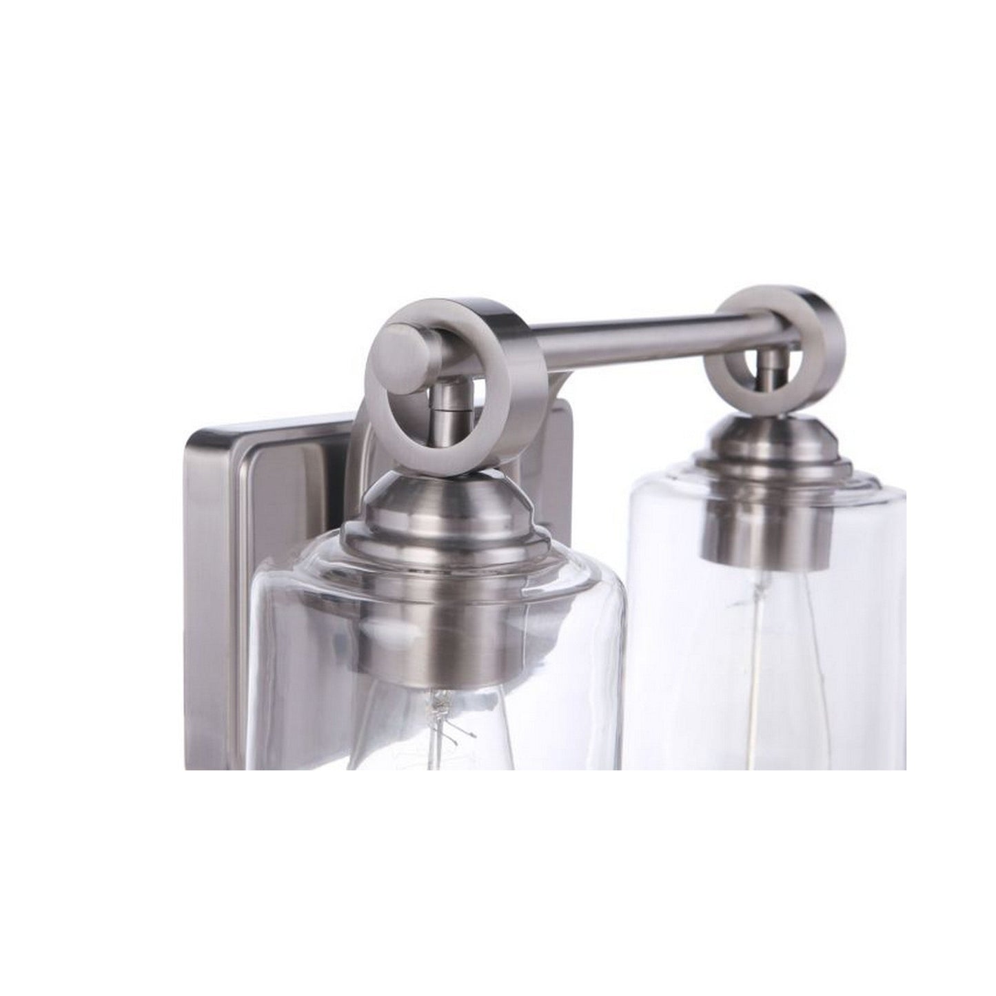 Craftmade Romero 14" 2-Light Brushed Polished Nickel Vanity Light With Clear Glass Shades