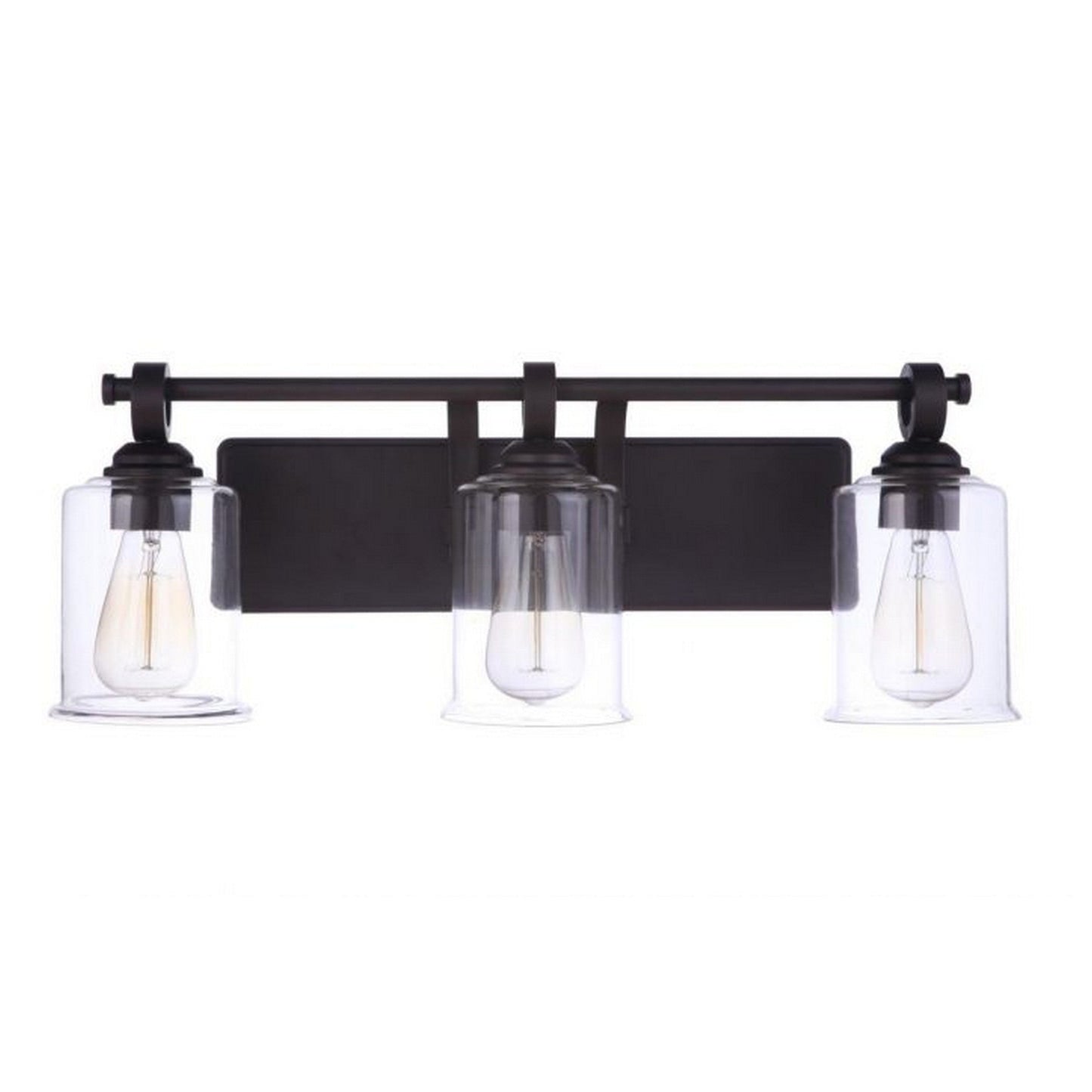Craftmade Romero 24" 3-Light Espresso Vanity Light With Clear Glass Shades