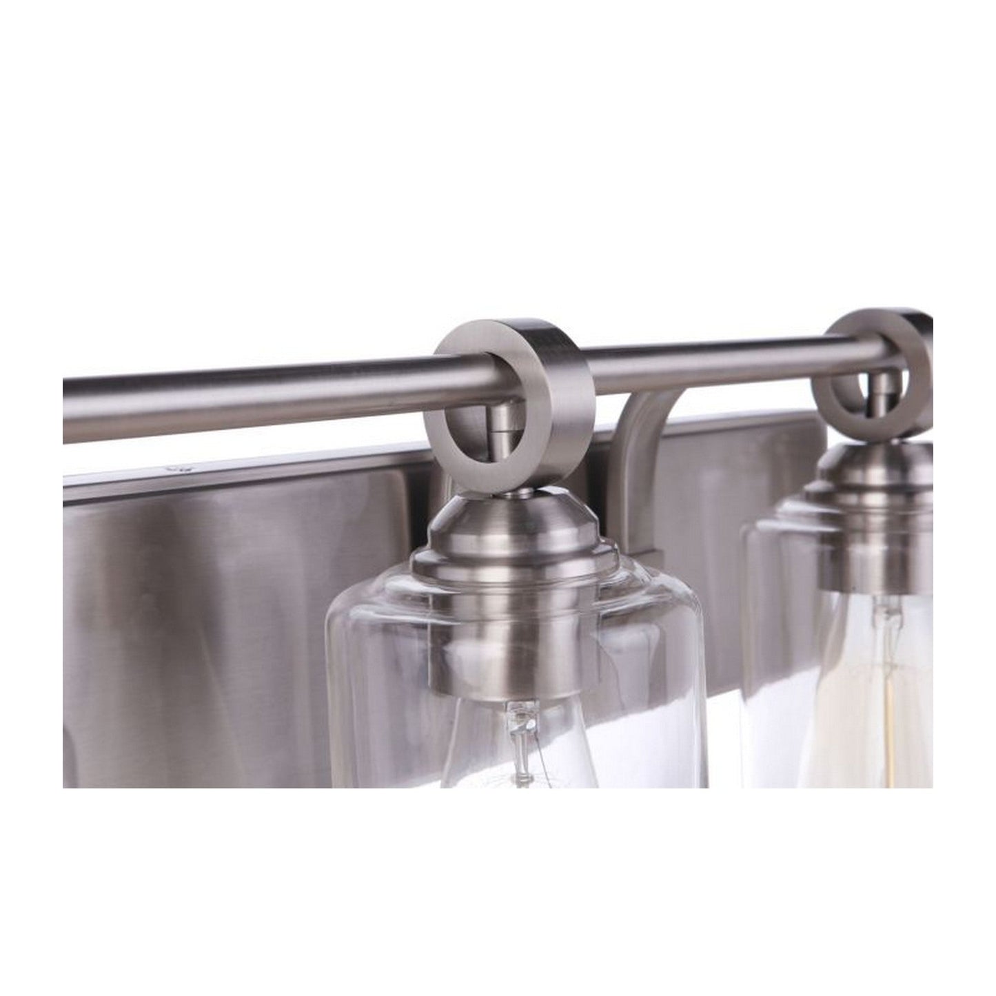 Craftmade Romero 30" 4-Light Brushed Polished Nickel Vanity Light With Clear Glass Shades
