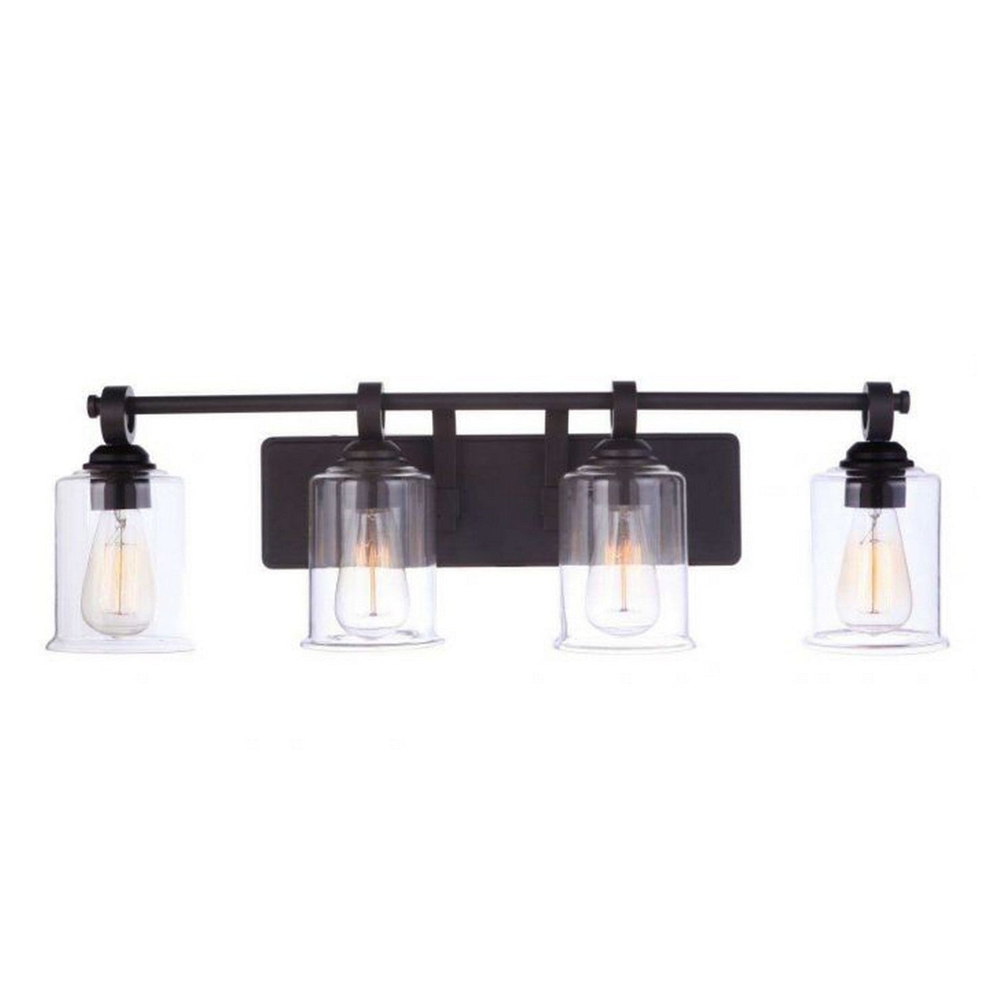 Craftmade Romero 30" 4-Light Espresso Vanity Light With Clear Glass Shades