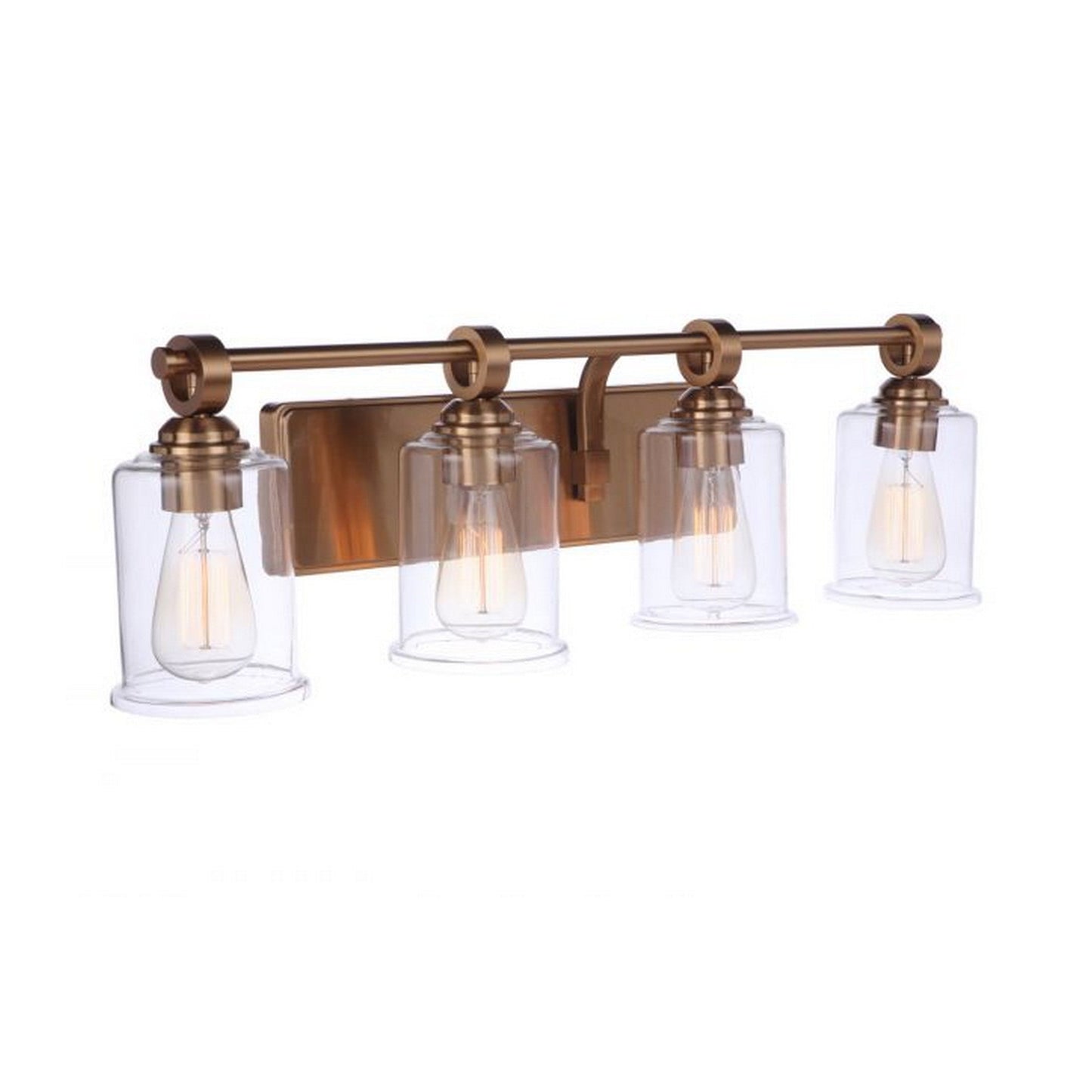 Craftmade Romero 30" 4-Light Satin Brass Vanity Light With Clear Glass Shades