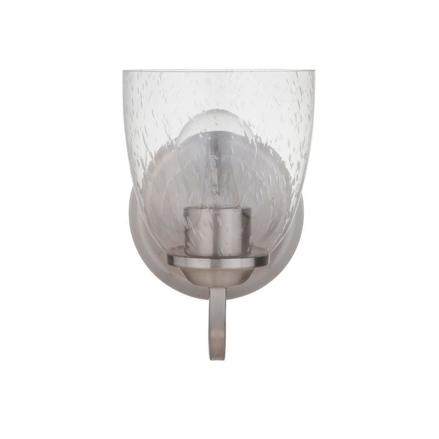 Craftmade Serene 6" x 9" 1-Light Brushed Polished Nickel Wall Sconce With Clear Seeded Glass Shade