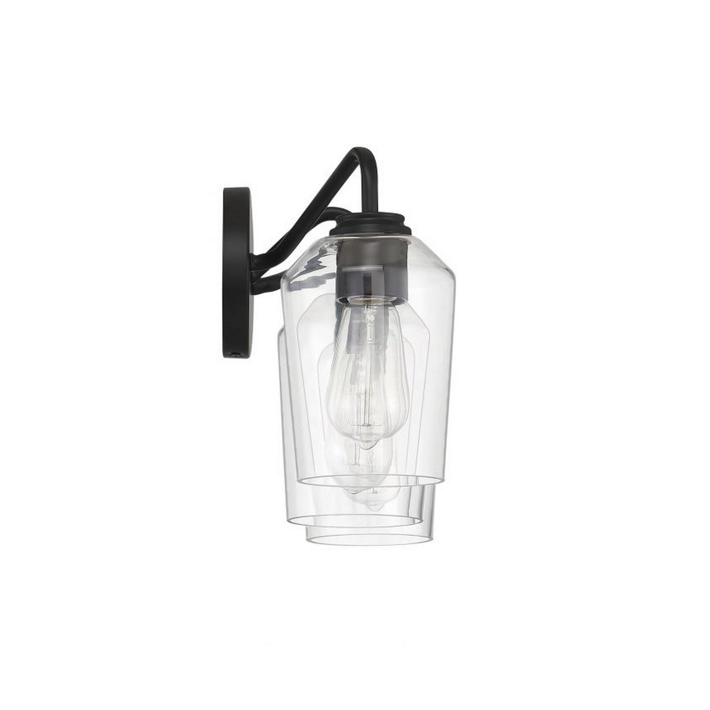 Craftmade Shayna 22" 3-Light Flat Black Vanity Light With Clear Glass Shades