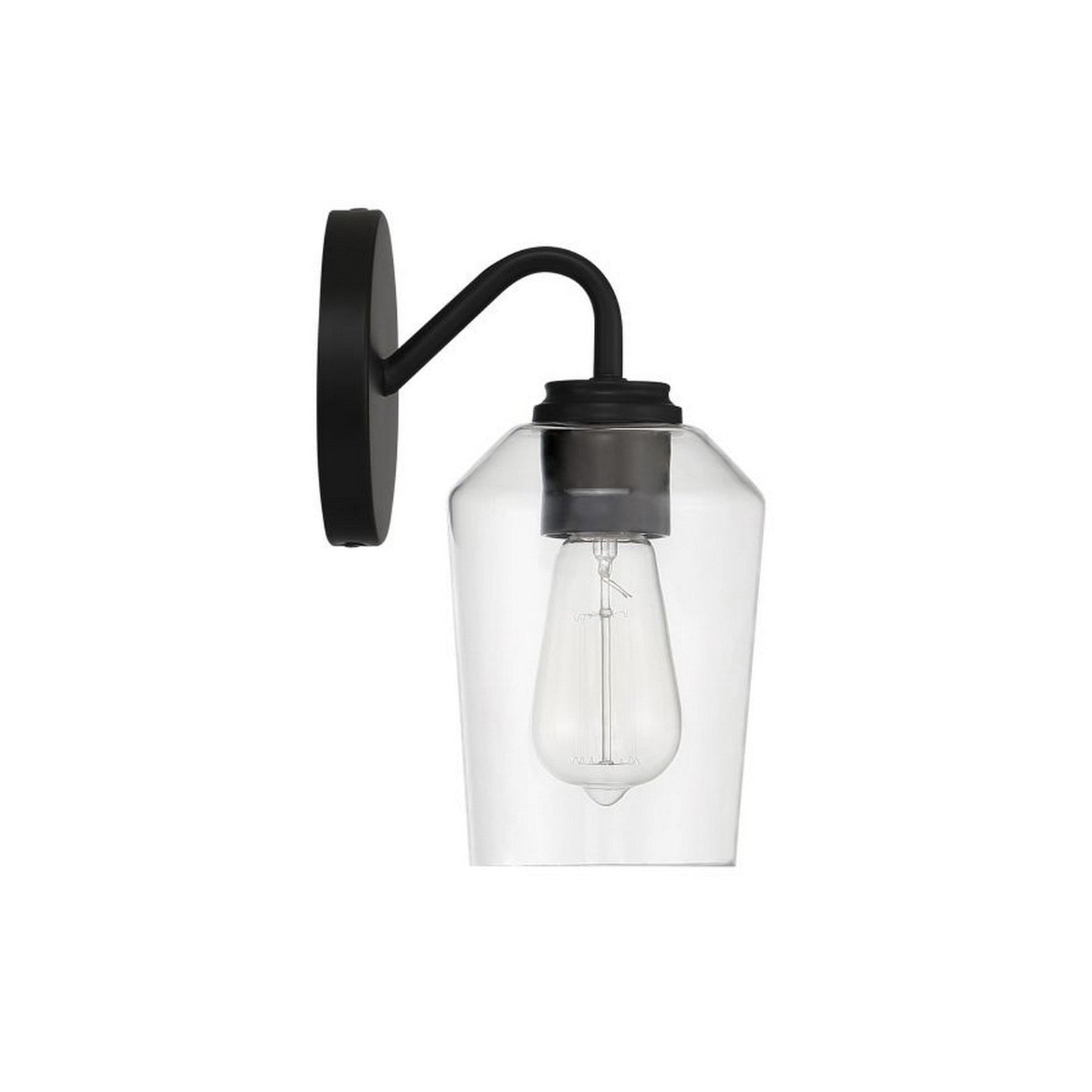 Craftmade Shayna 5" x 11" 1-Light Flat Black Wall Sconce With Clear Glass Shade