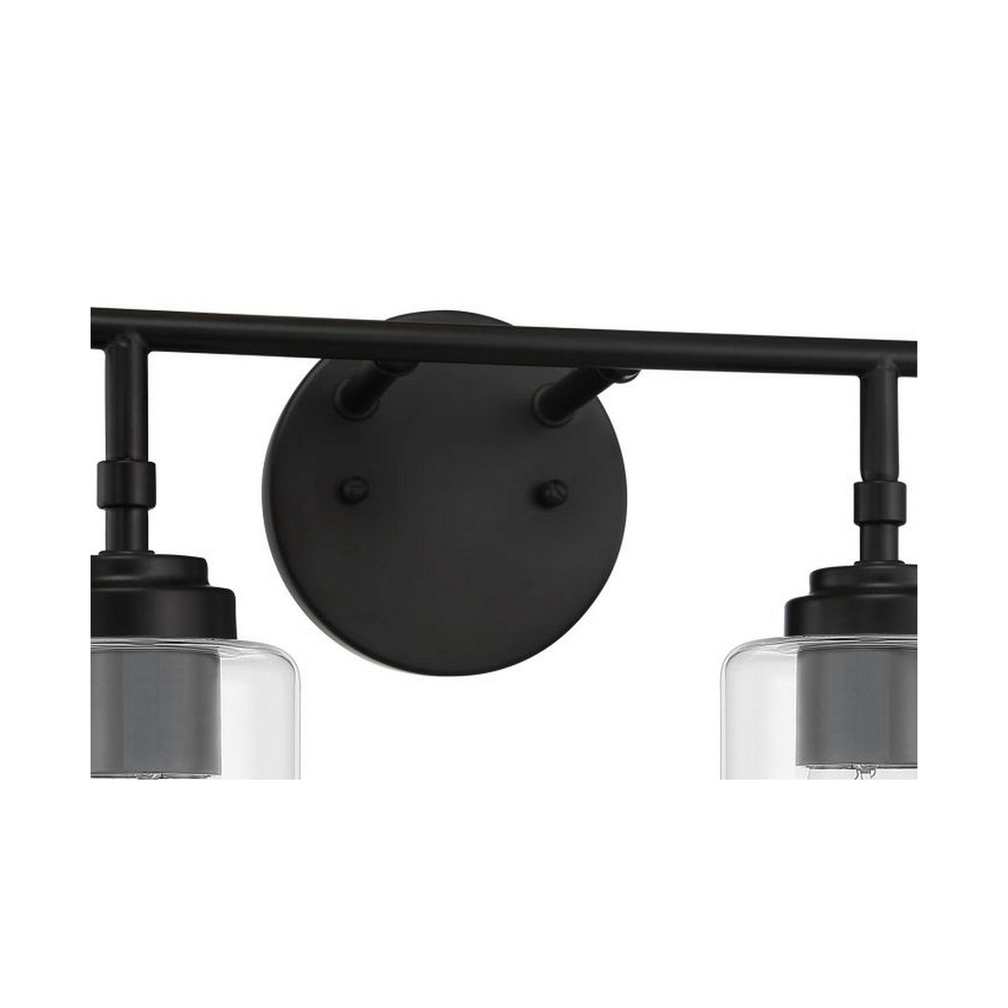 Craftmade Stowe 31" 4-Light Flat Black Vanity Light With Clear Glass Shades