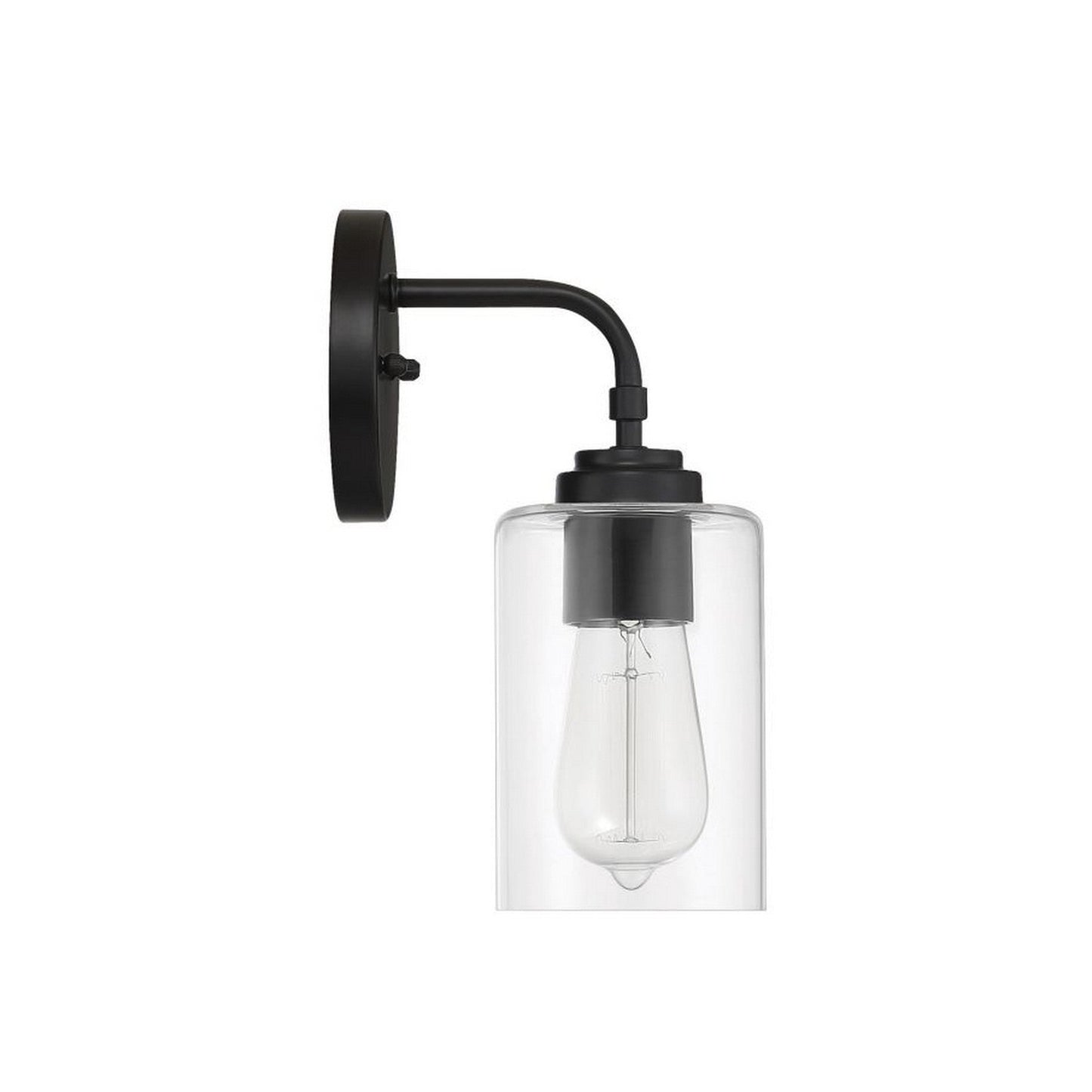 Craftmade Stowe 5" x 11" 1-Light Flat Black Wall Sconce With Clear Glass Shade