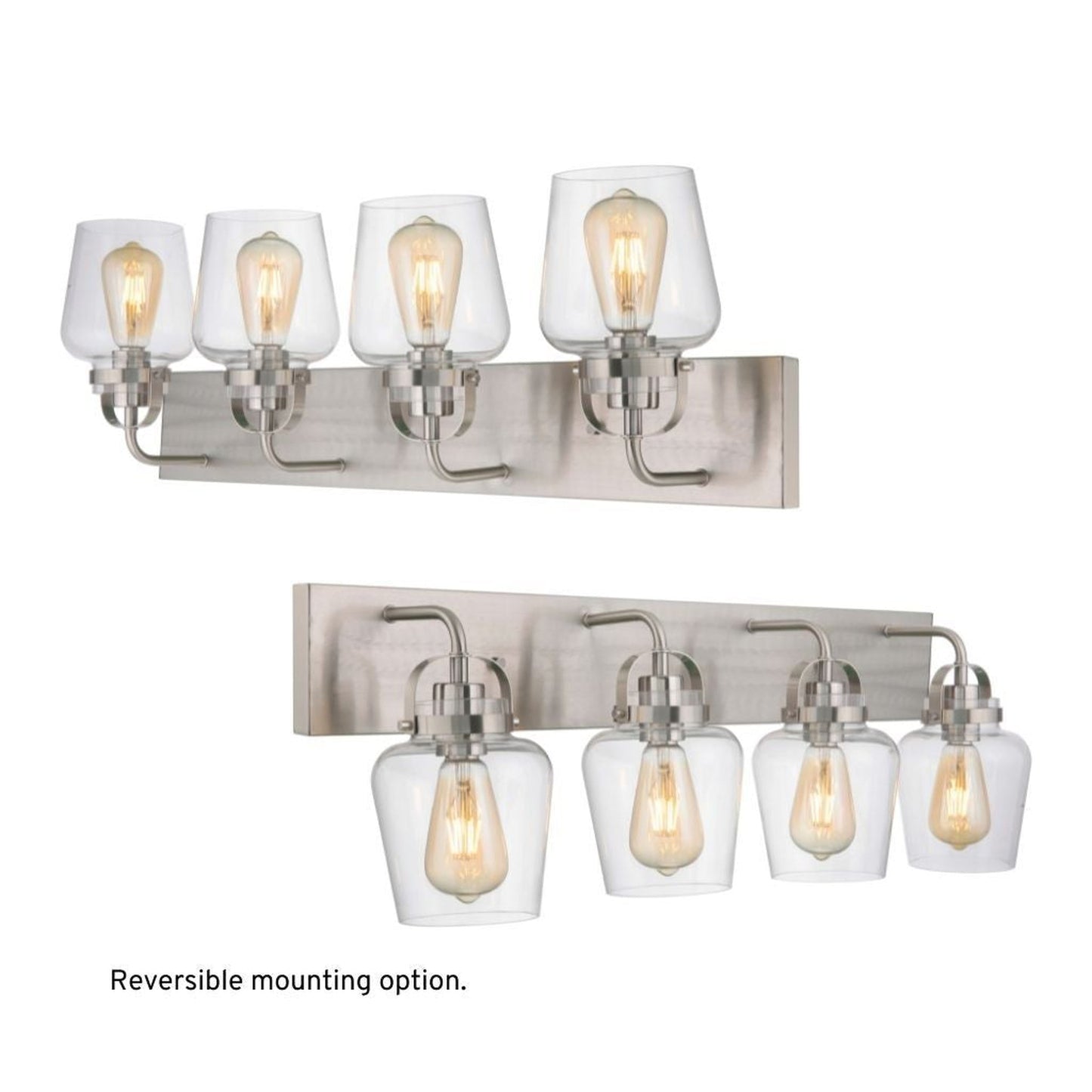 Craftmade Trystan 30" 4-Light Brushed Polished Nickel Vanity Light With Clear Glass Shades