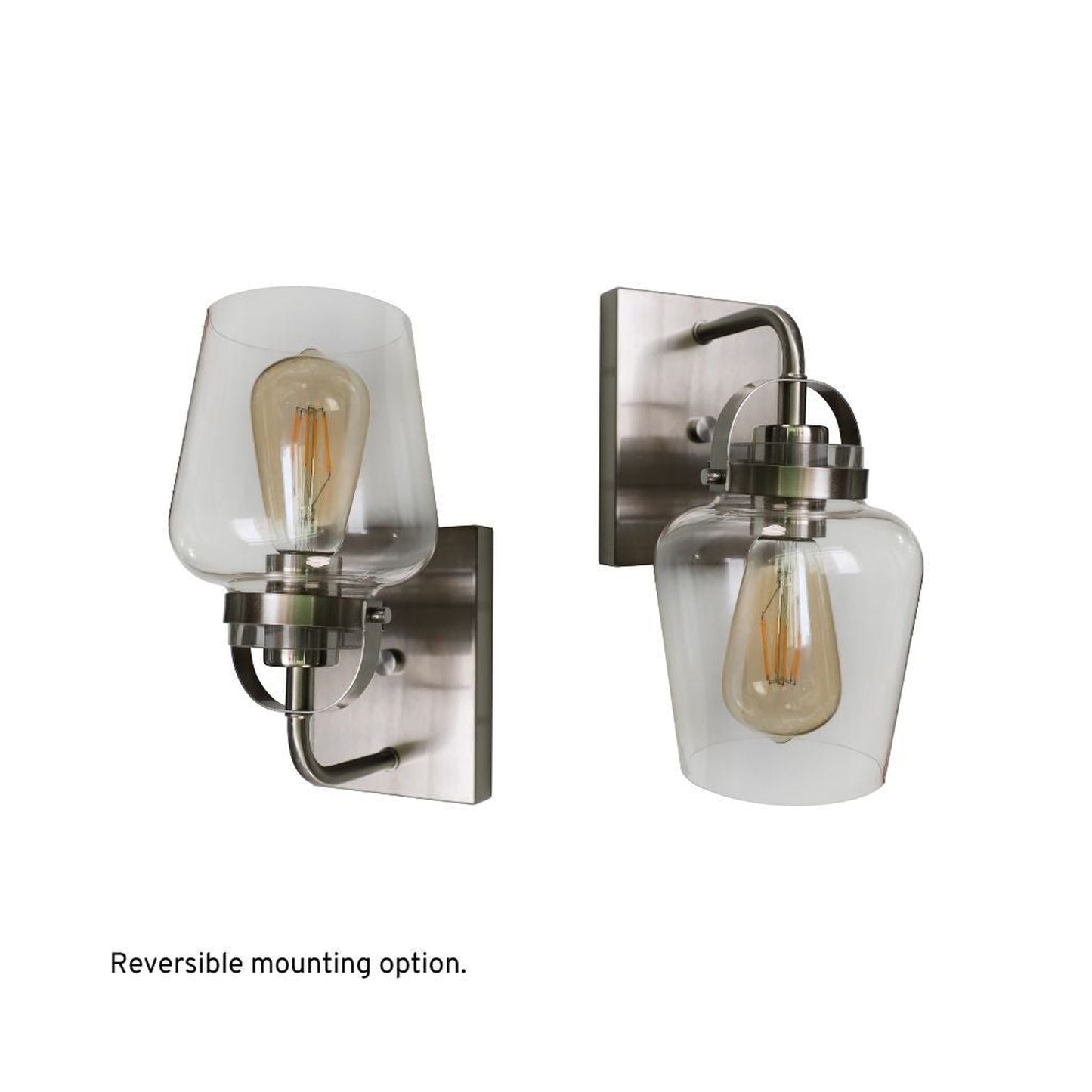 Craftmade Trystan 5" x 10" 1-Light Brushed Polished Nickel Wall Sconce With Clear Glass Shade