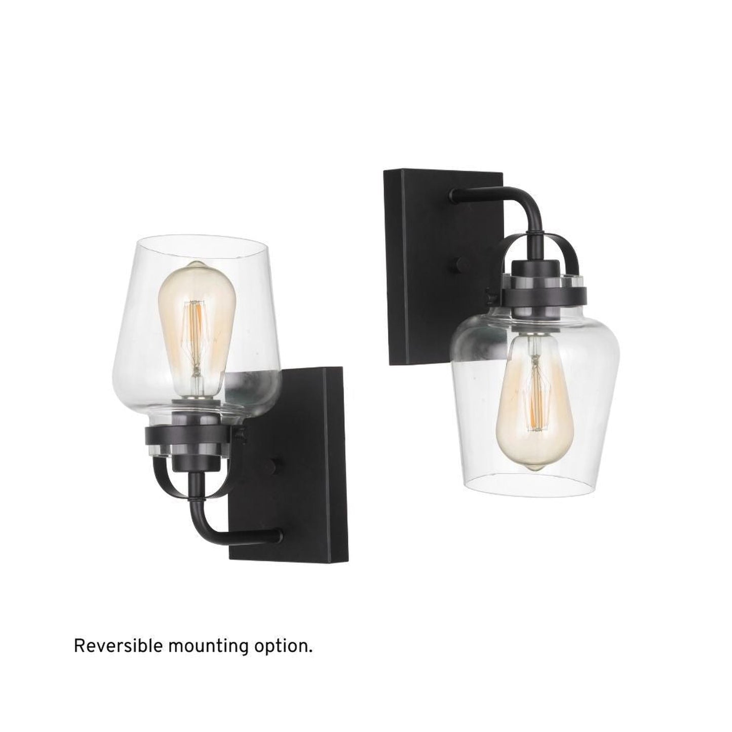 Craftmade Trystan 5" x 10" 1-Light Flat Black Wall Sconce With Clear Glass Shade
