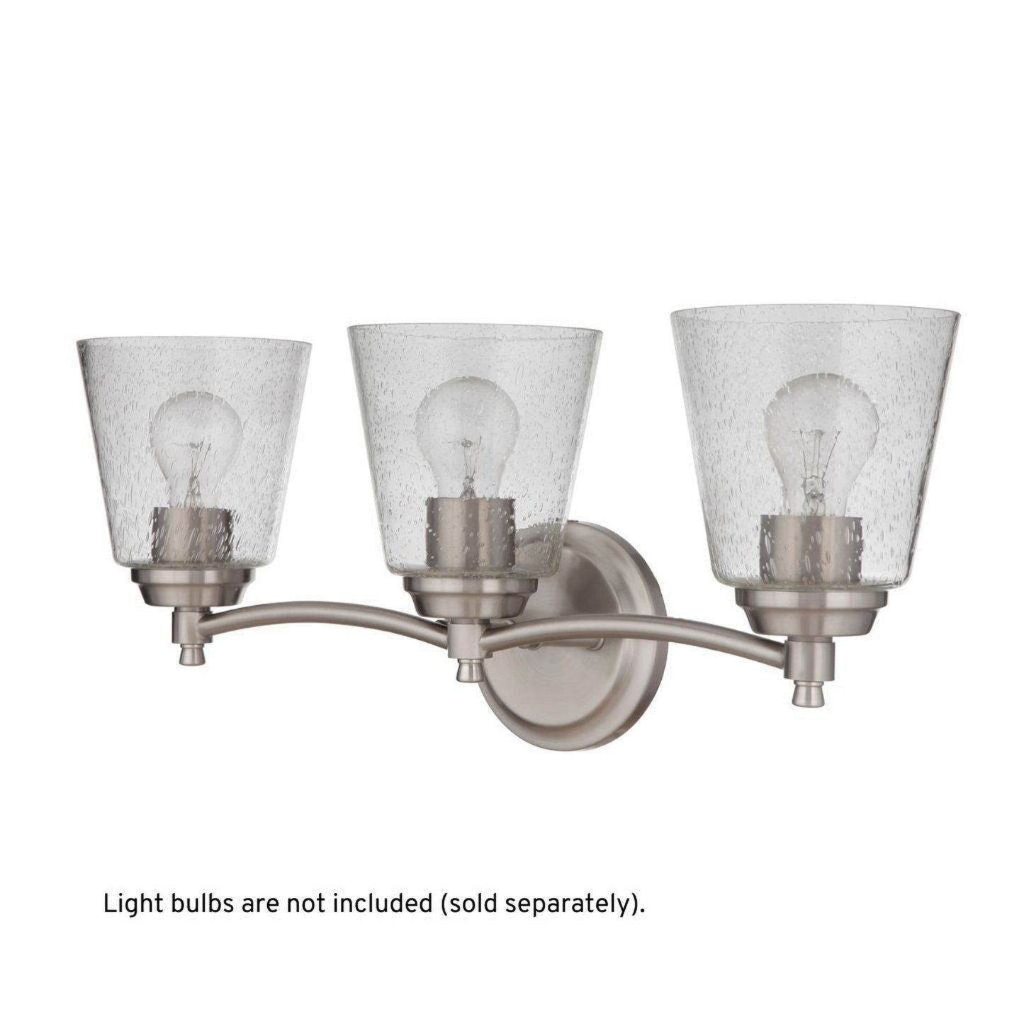Craftmade Tyler 23" 3-Light Brushed Polished Nickel Vanity Light With Clear Seeded Glass Shades