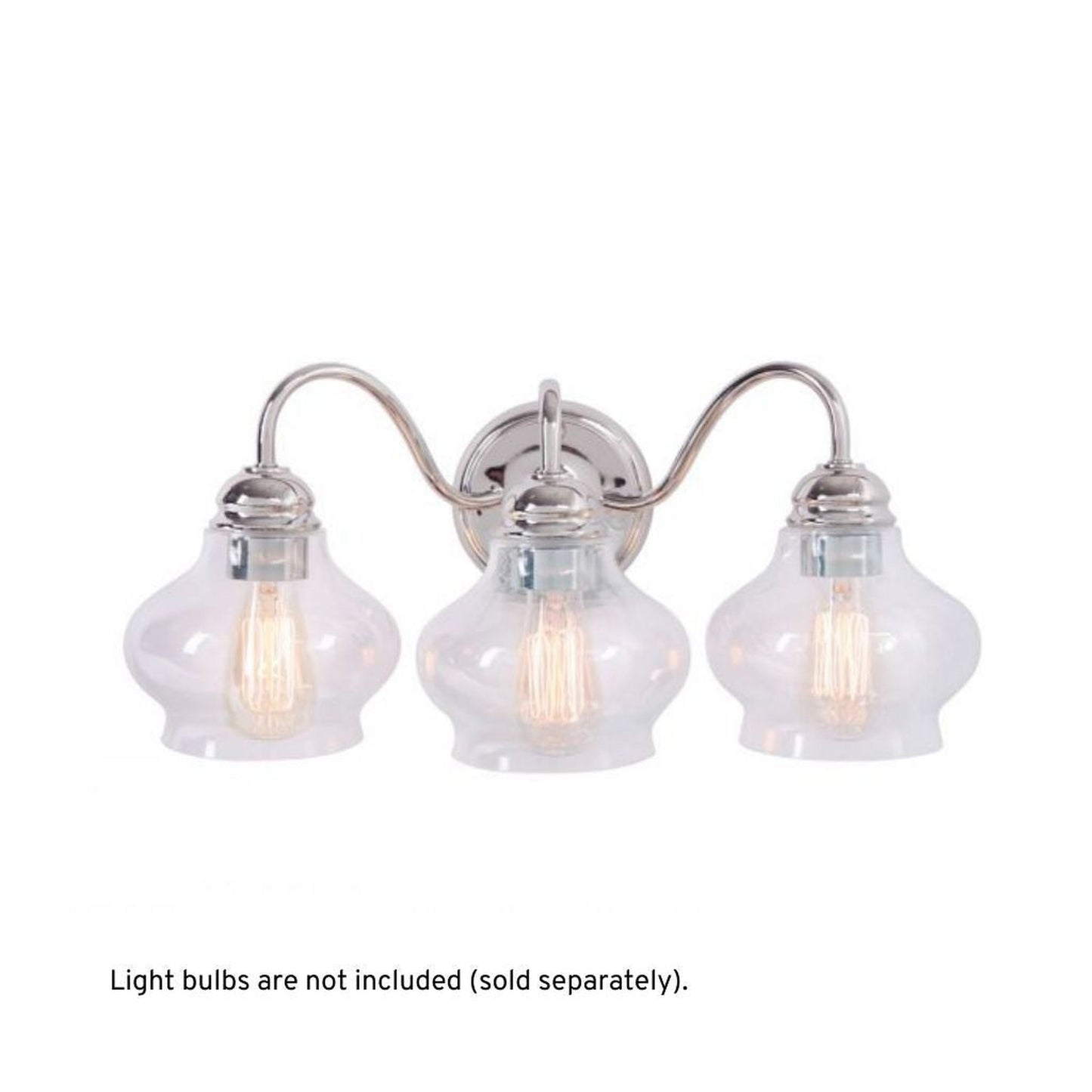 Craftmade Yorktown 20" 3-Light Polished Nickel Vanity Light With Antique Clear Glass Shades