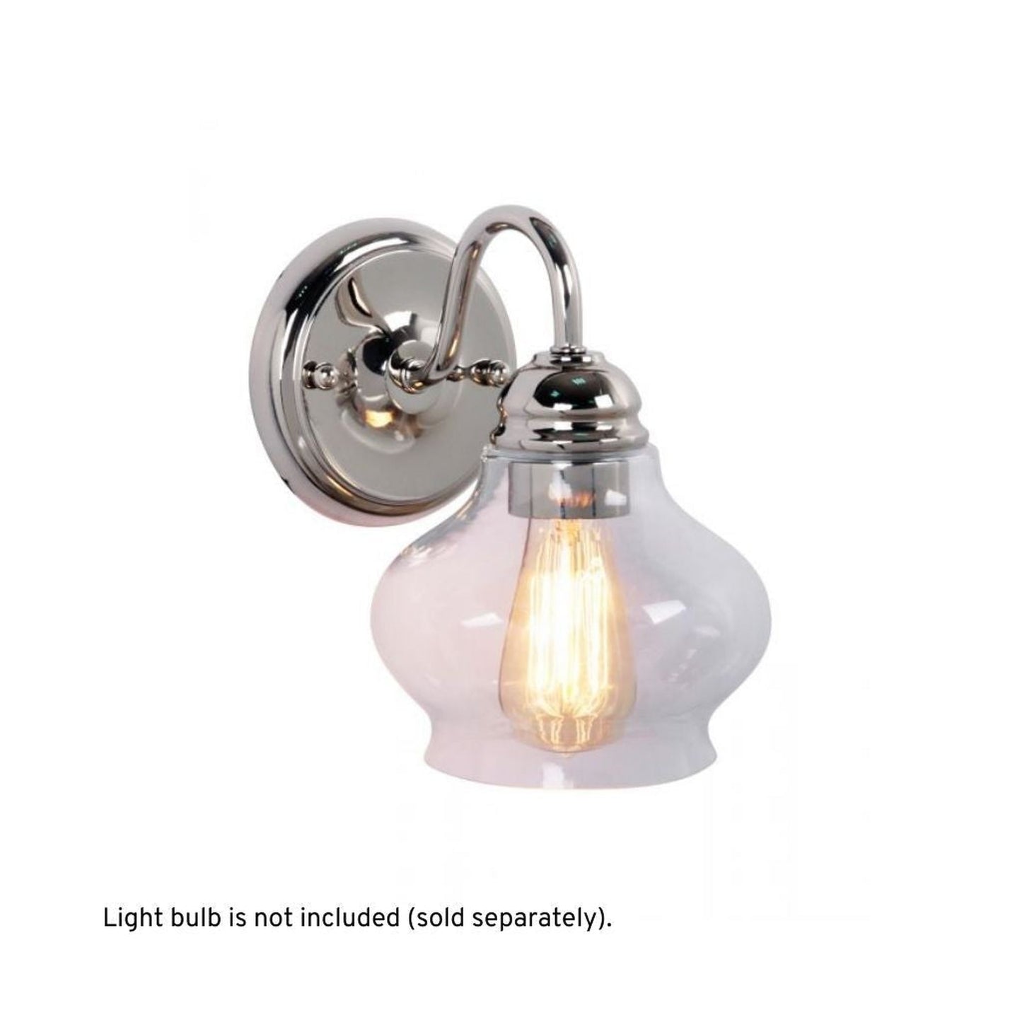Craftmade Yorktown 6" x 9" 1-Light Polished Nickel Wall Sconce With Antique Clear Glass Shade