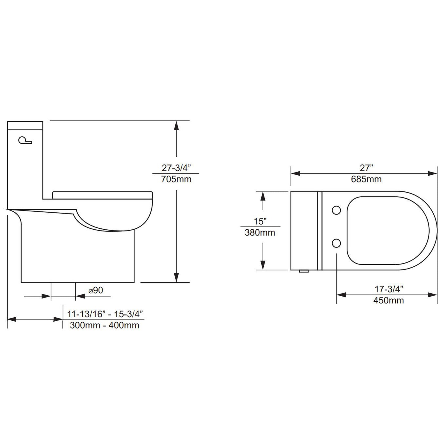 Duko Indio One-Piece Single Flush Round Front Toilet