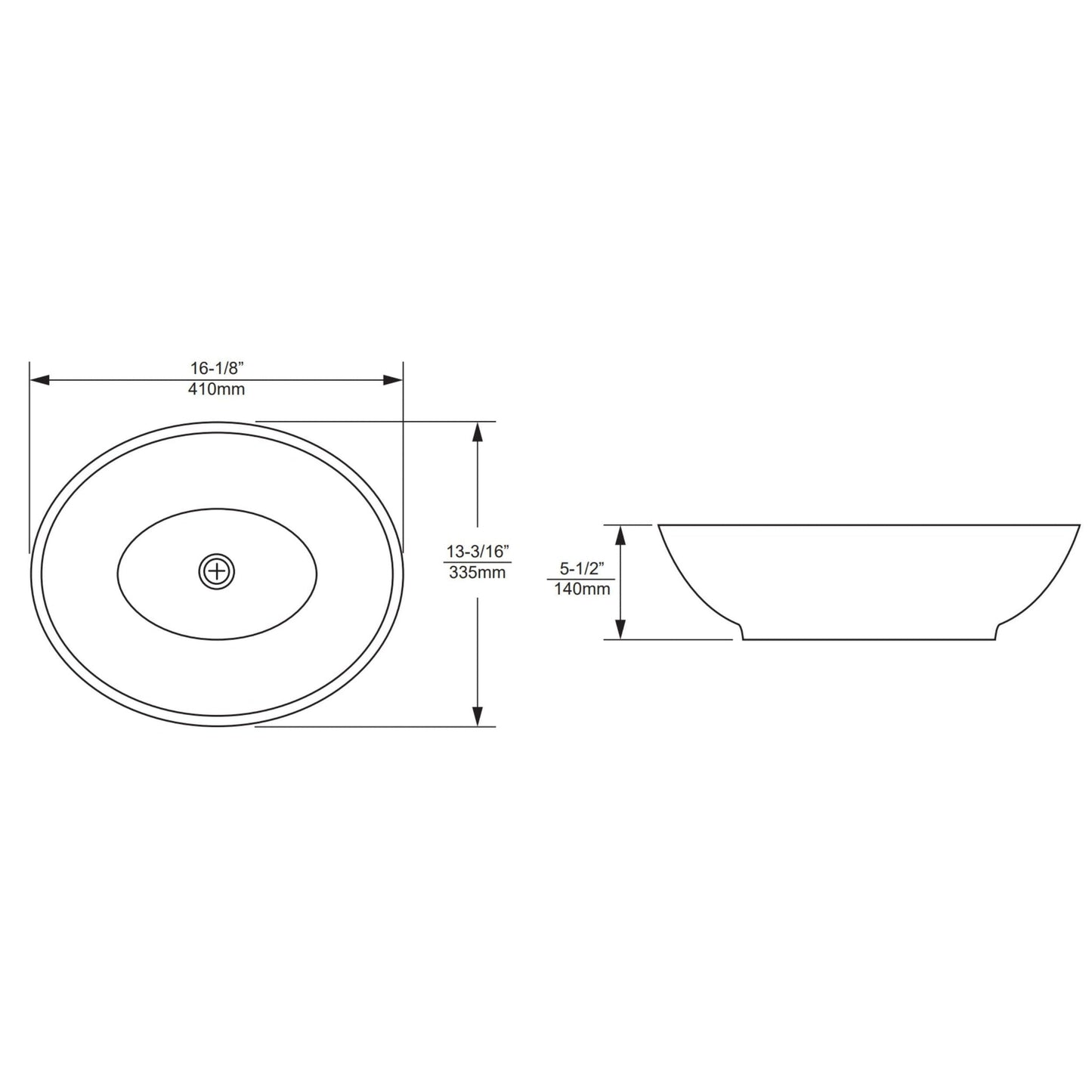 Duko Linz 16" x 13" Oval Vessel Sink