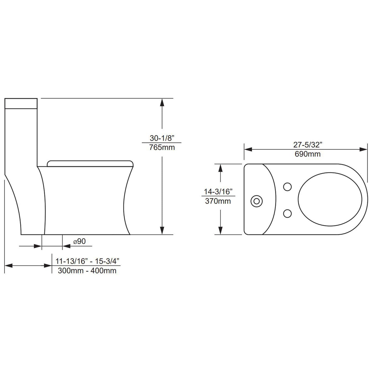 Duko Summit One-Piece Single Flush Elongated Toilet