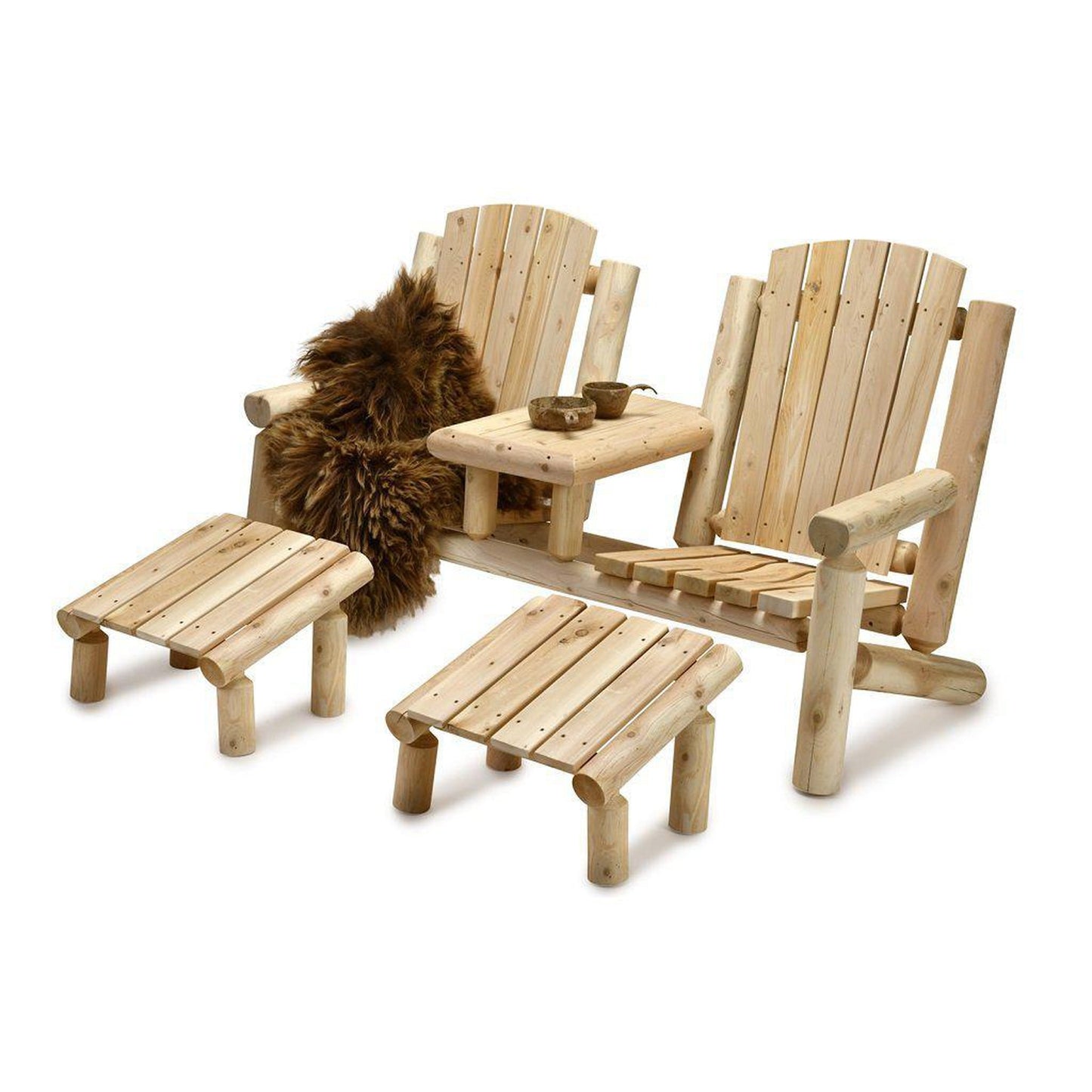 Dundalk LeisureCraft Canadian Timber Log Couples Seating Set