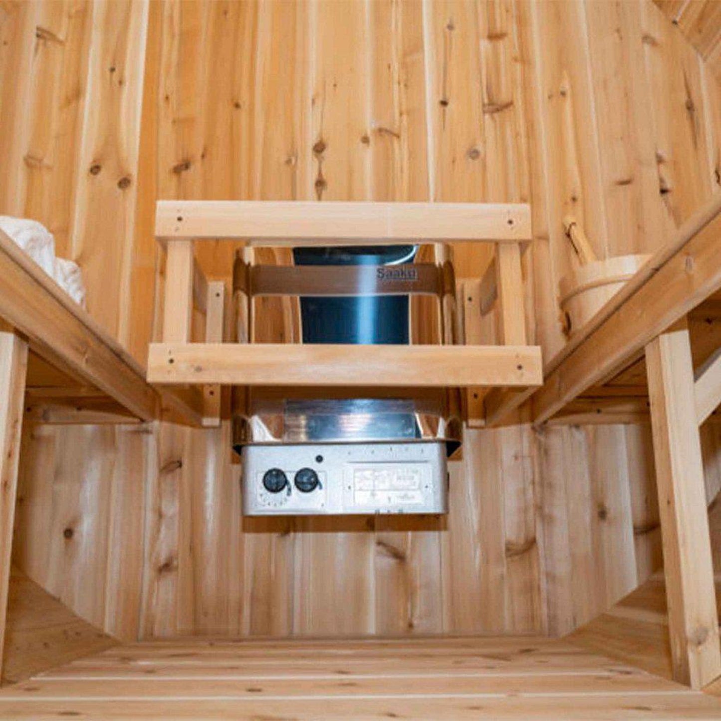 Dundalk LeisureCraft Canadian Timber Serenity 2-4 Person White Cedar Outdoor Barrel Sauna