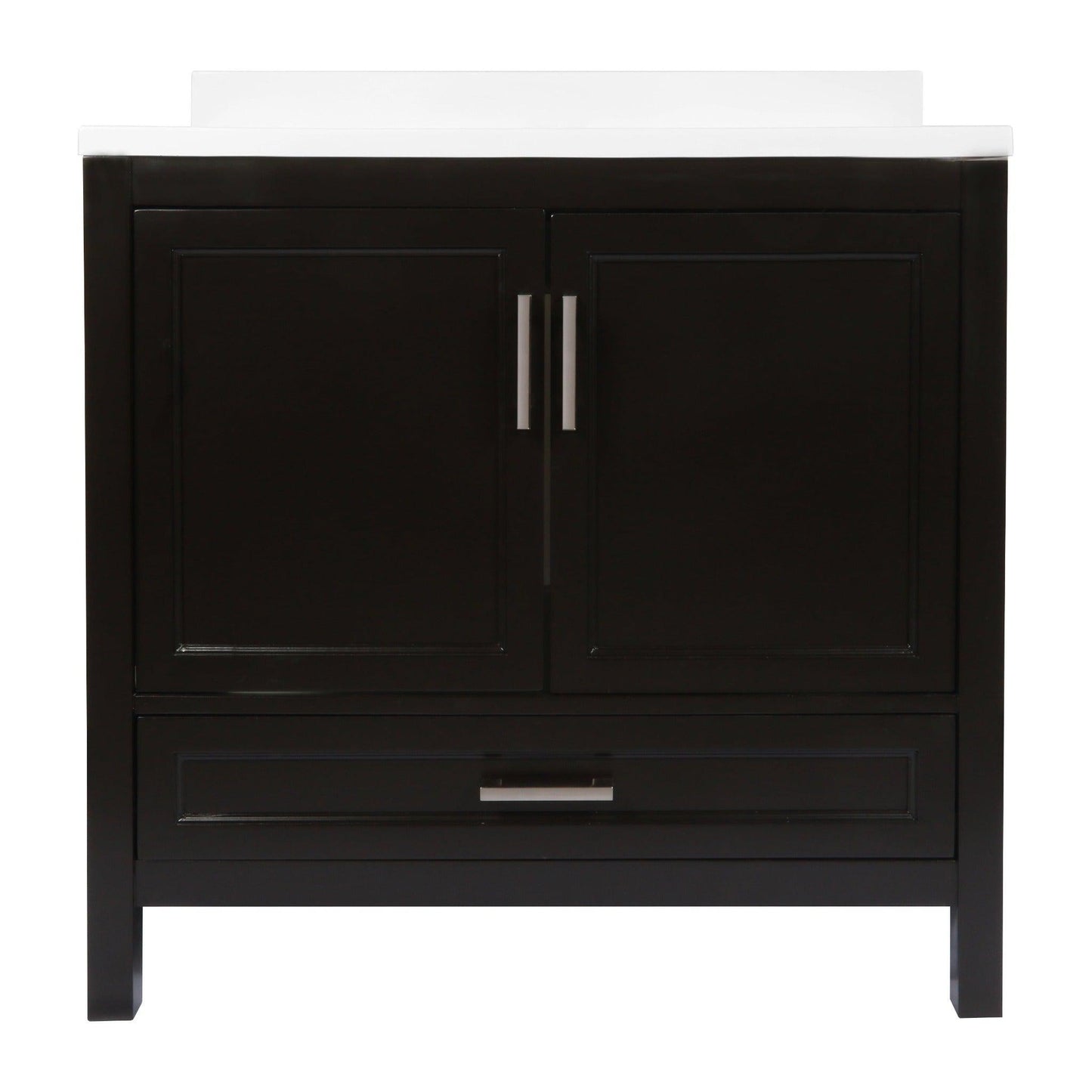 Ella’s Bubbles Nevado 37" Espresso Bathroom Vanity With White Cultured Marble Top With White Backsplash and Sink