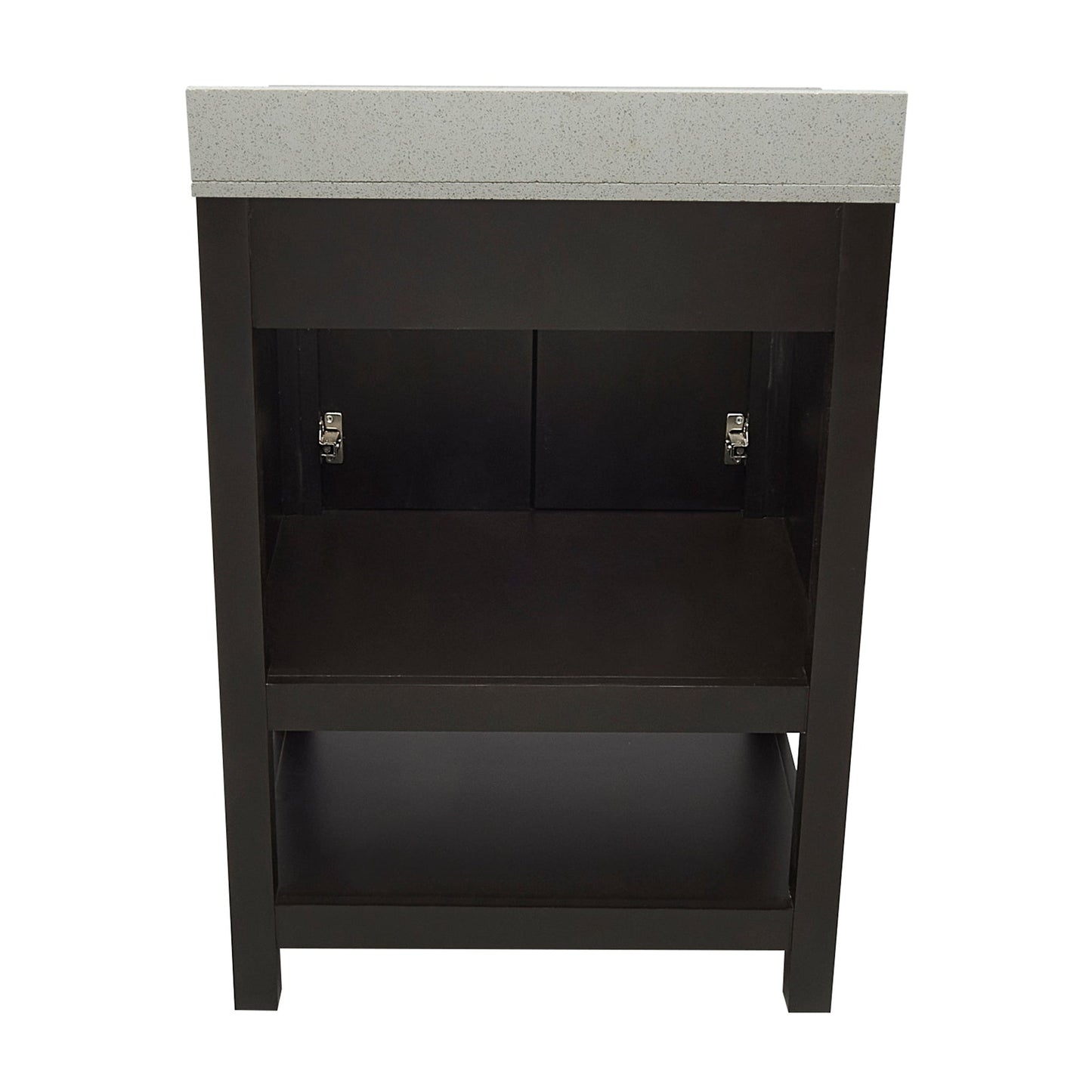 Ella's Bubbles Taos 25" Espresso Bathroom Vanity With Galaxy White Quartz Stone Top With Backsplash and Sink