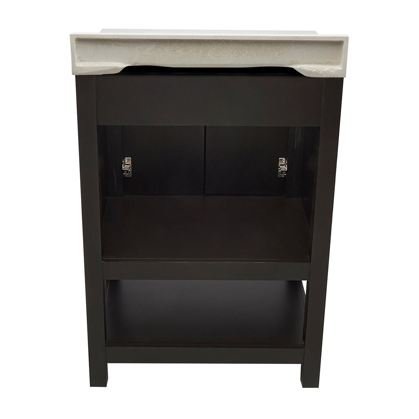 Ella's Bubbles Taos 25" Espresso Bathroom Vanity With White Cultured Marble Top With White Backsplash and Sink