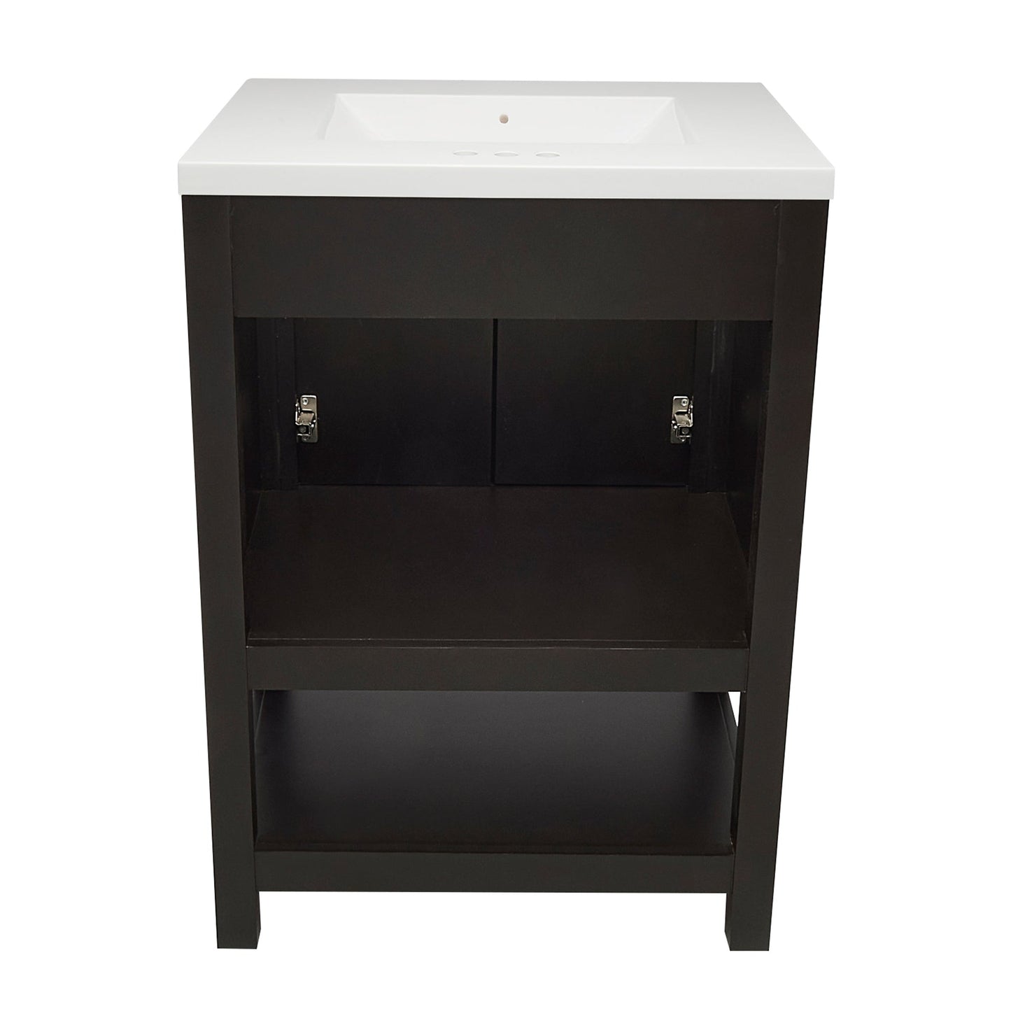 Ella's Bubbles Taos 25" Espresso Bathroom Vanity With White Cultured Marble Top and Sink