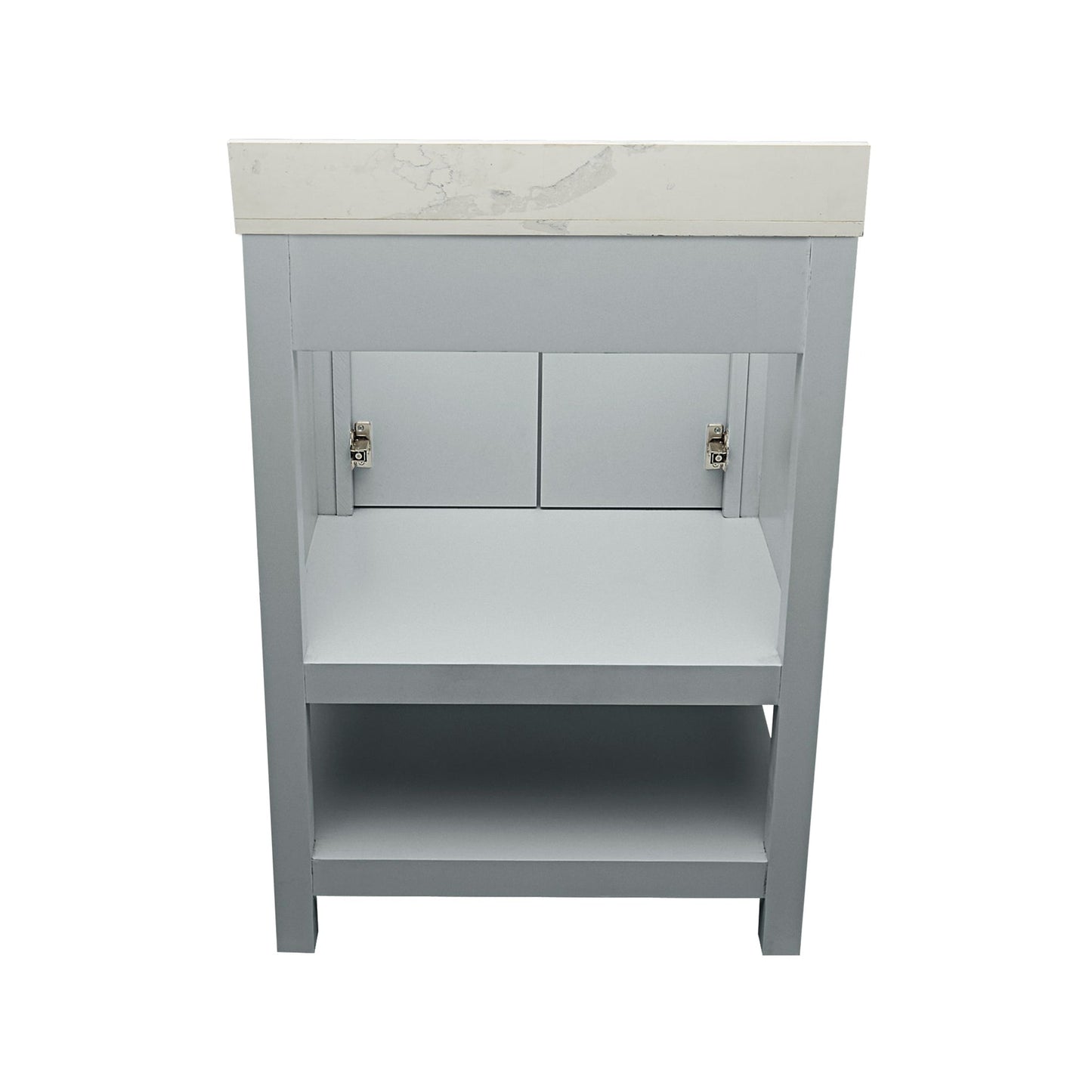 Ella's Bubbles Taos 25" Gray Bathroom Vanity With Calacatta White Quartz Stone Top With Backsplash and Sink