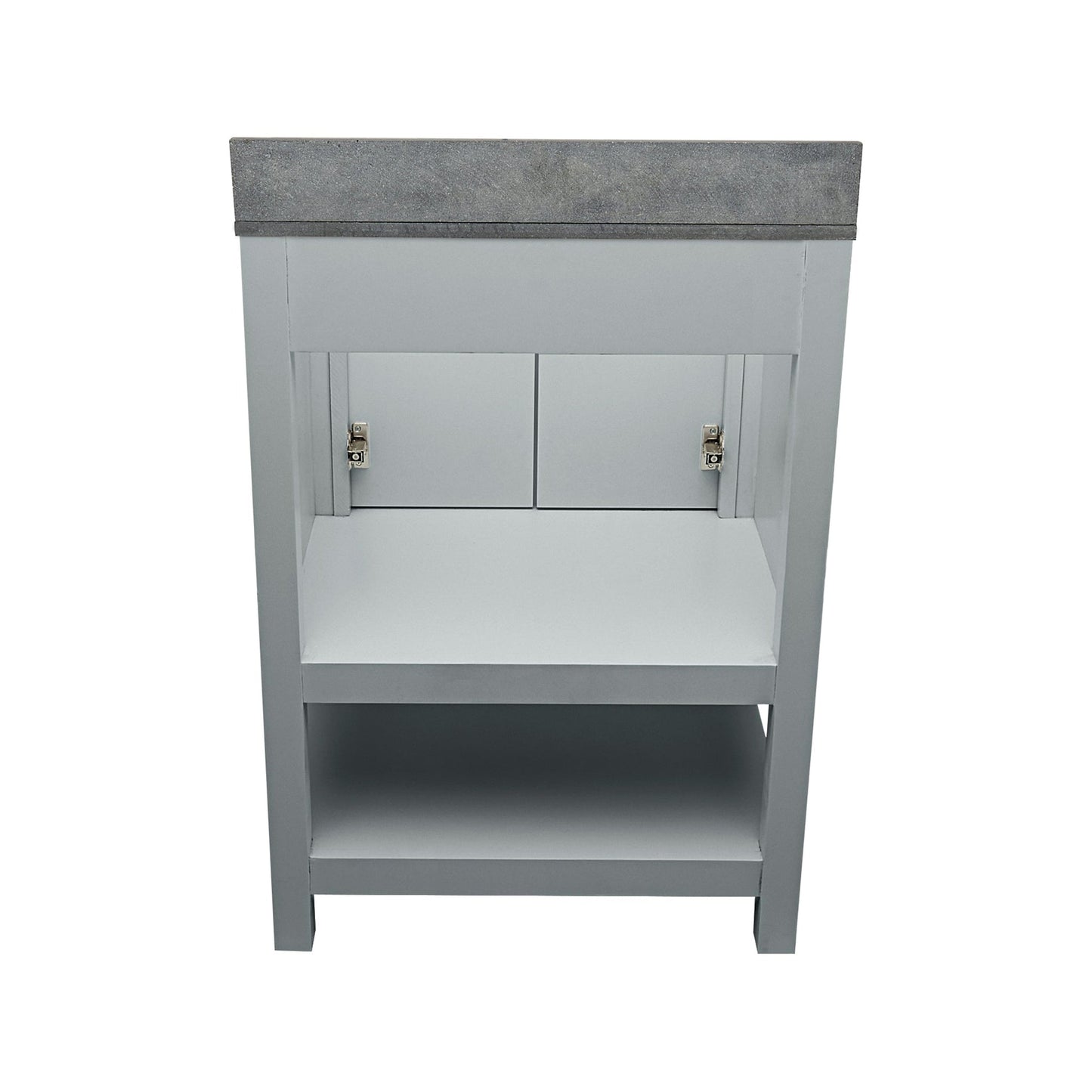 Ella's Bubbles Taos 25" Gray Bathroom Vanity With Galaxy Black Quartz Stone Top With Backsplash and Sink