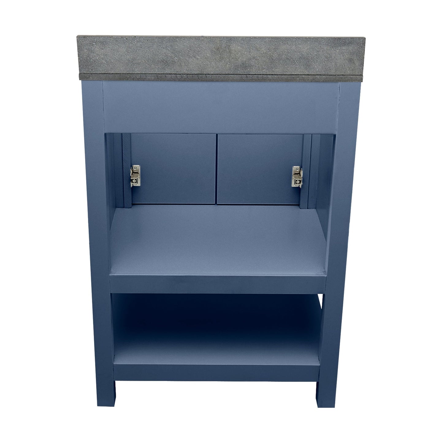 Ella's Bubbles Taos 25" Navy Blue Bathroom Vanity With Galaxy Black Quartz Stone Top With Backsplash and Sink