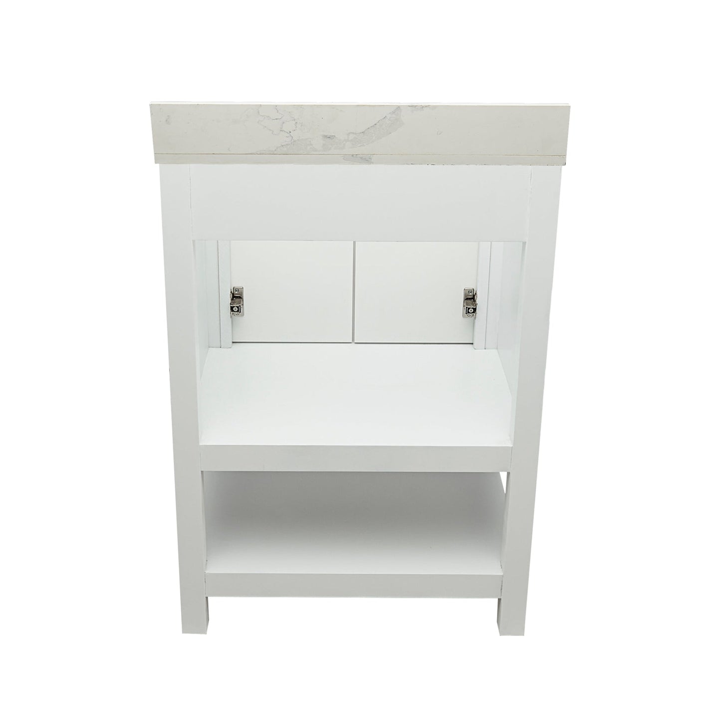 Ella's Bubbles Taos 25" White Bathroom Vanity With Calacatta White Quartz Stone Top With Backsplash and Sink