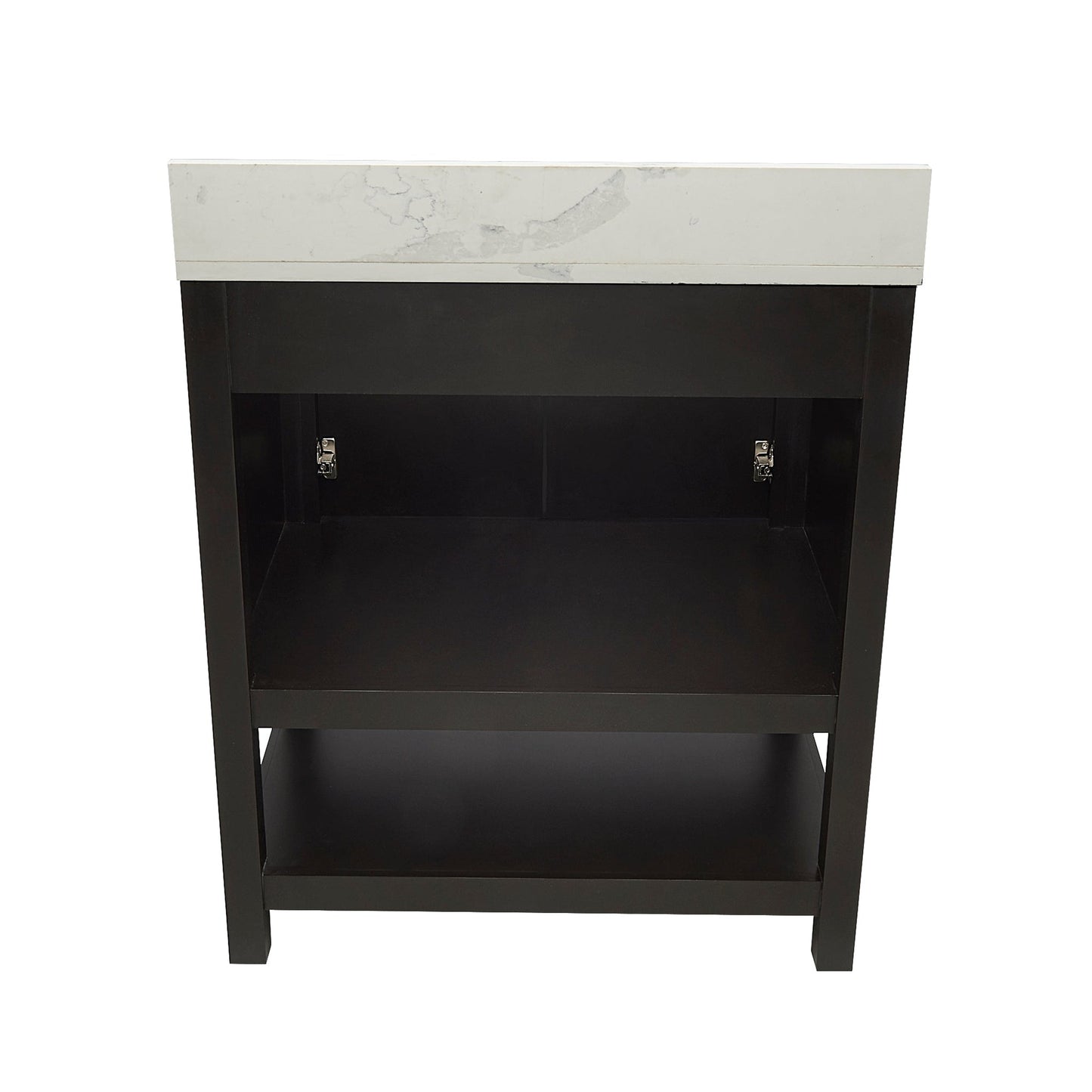 Ella's Bubbles Taos 31" Espresso Bathroom Vanity With Calacatta White Quartz Stone Top With Backsplash and Sink
